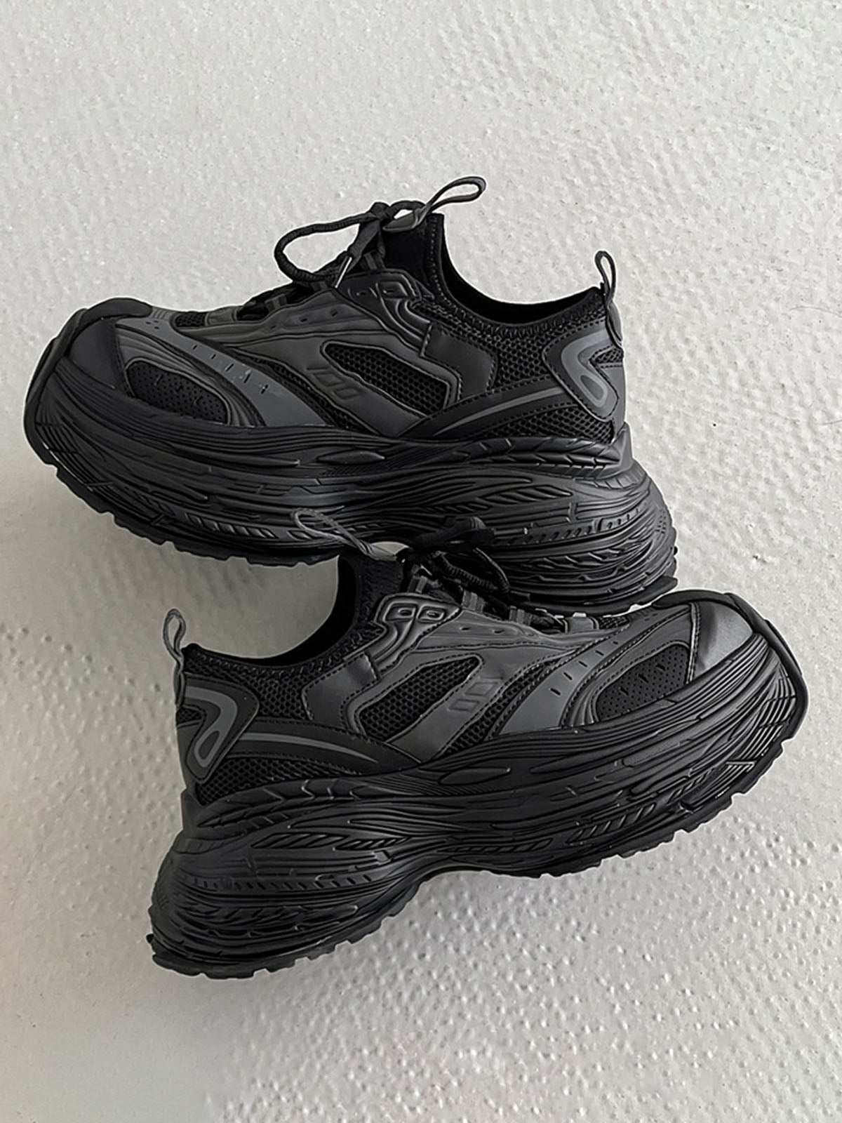 Sneakerhill Mesh Contrast Color Platform Sneakers - 1984