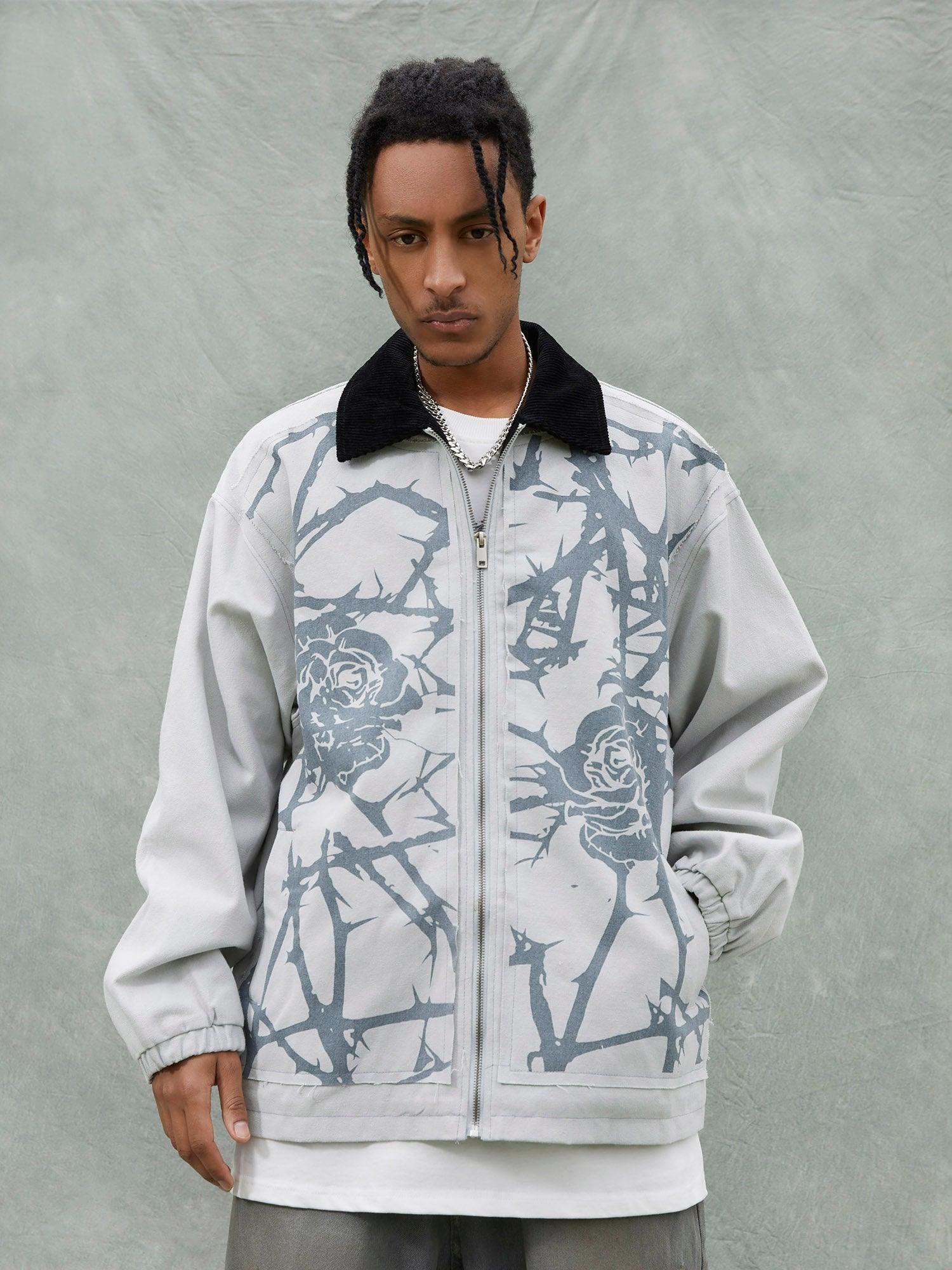1984 American Trendy Brand Thorn Rose Retro Baseball Jacket - 1984brand