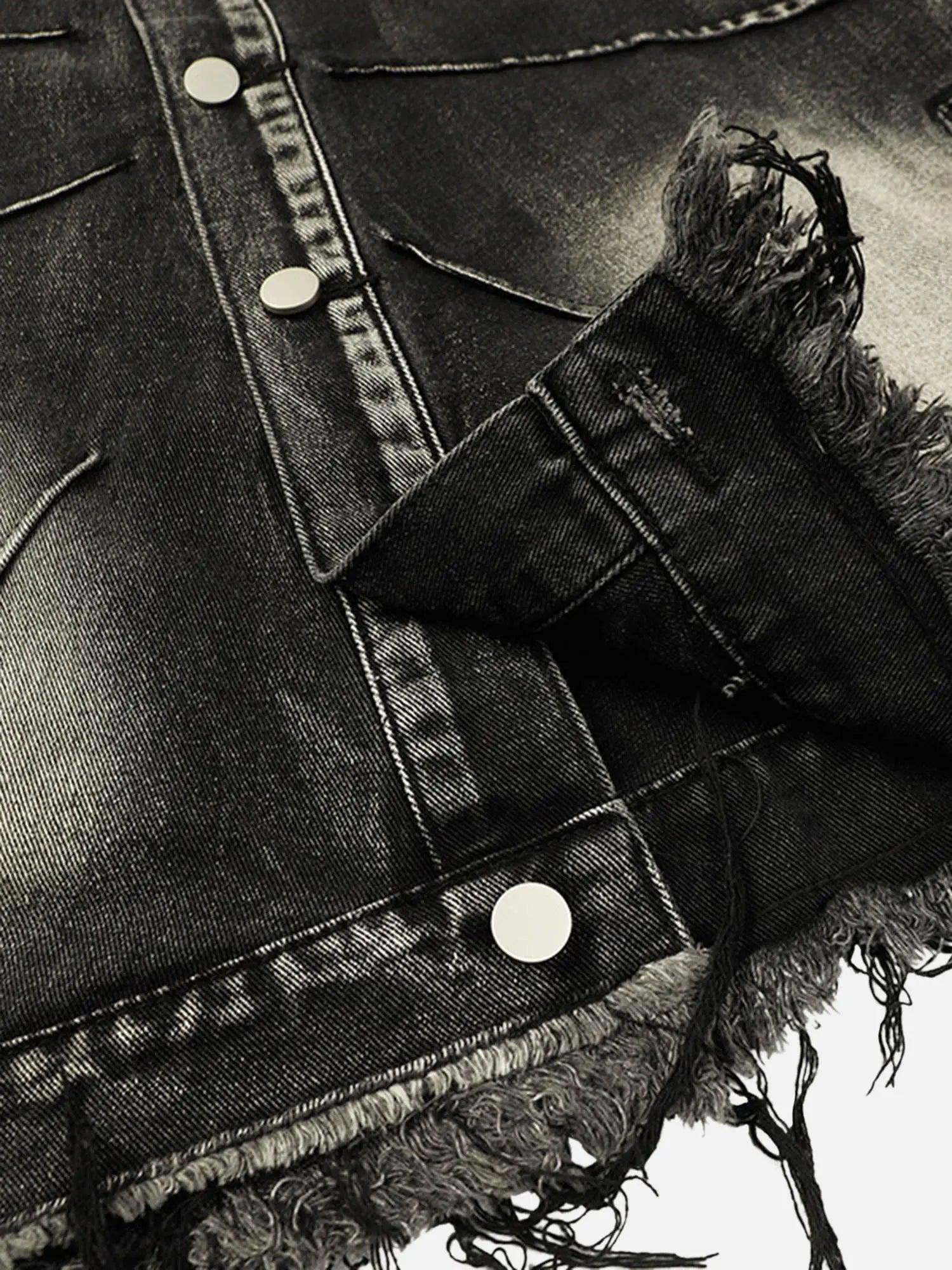 1984 American Street Fashion Heavy Industry Washed Denim Jacket - 1984brand