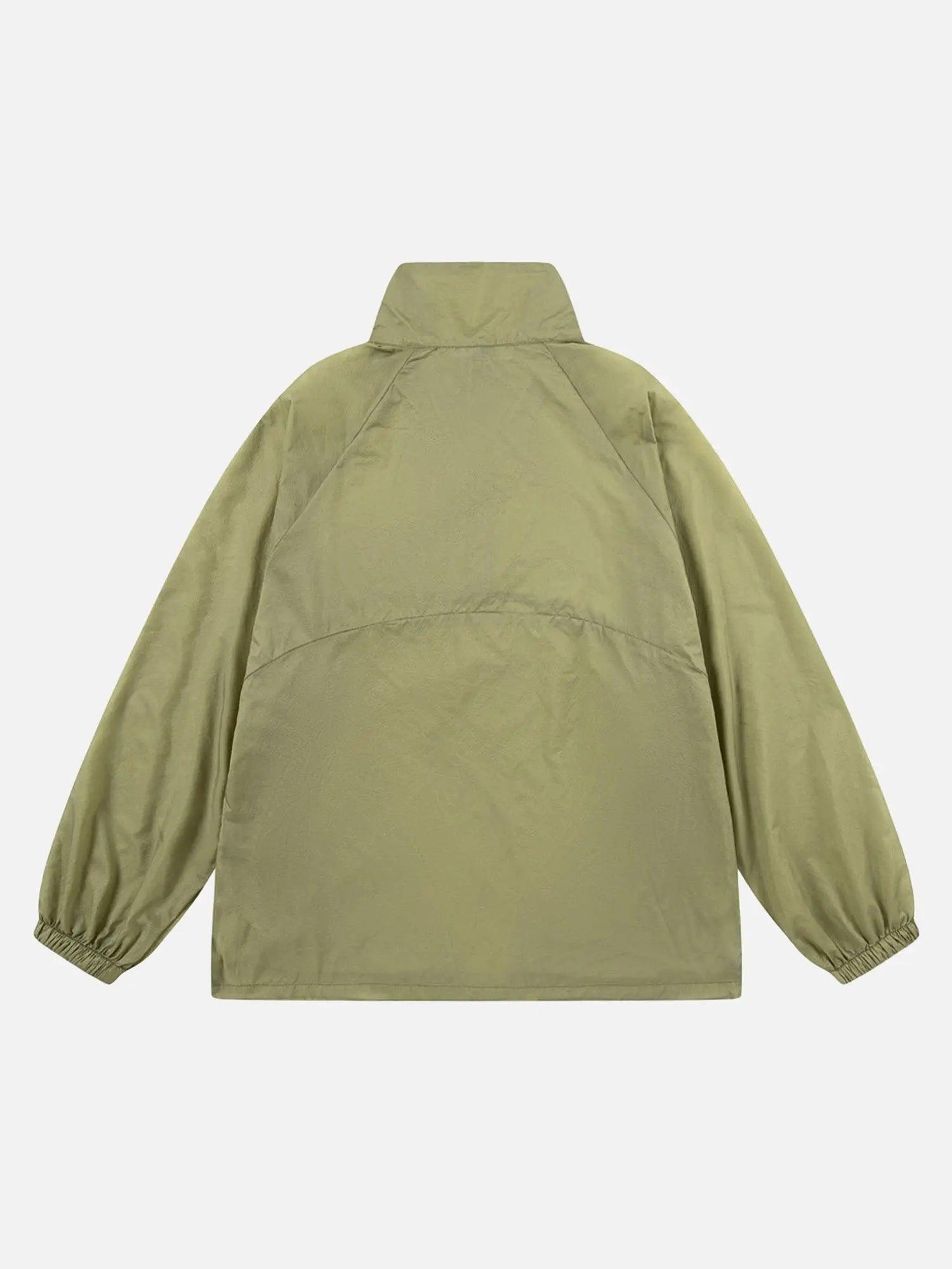 1984 Badge-embellished Stand Collar Half-zip Pullover Jacket - 1984brand