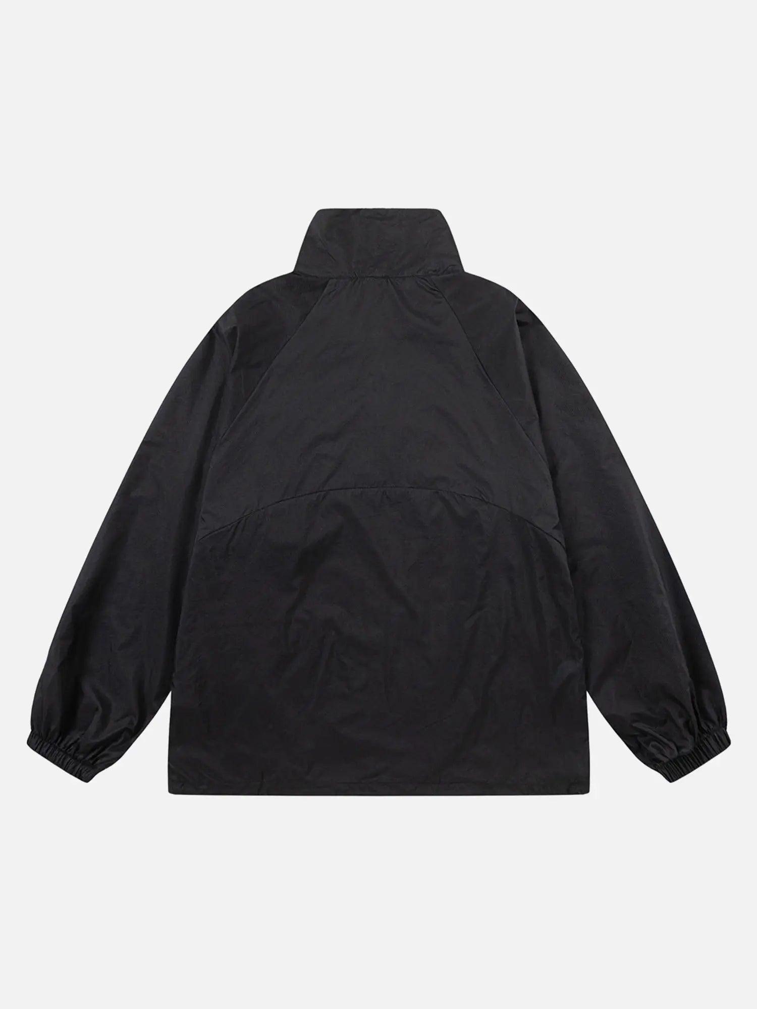 1984 Badge-embellished Stand Collar Half-zip Pullover Jacket - 1984brand