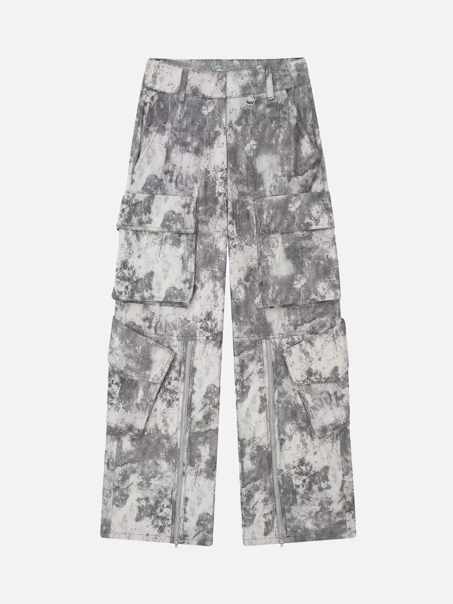 1984 French Loose Pocket Printed Mid-rise Cargo Pants SP240420S290