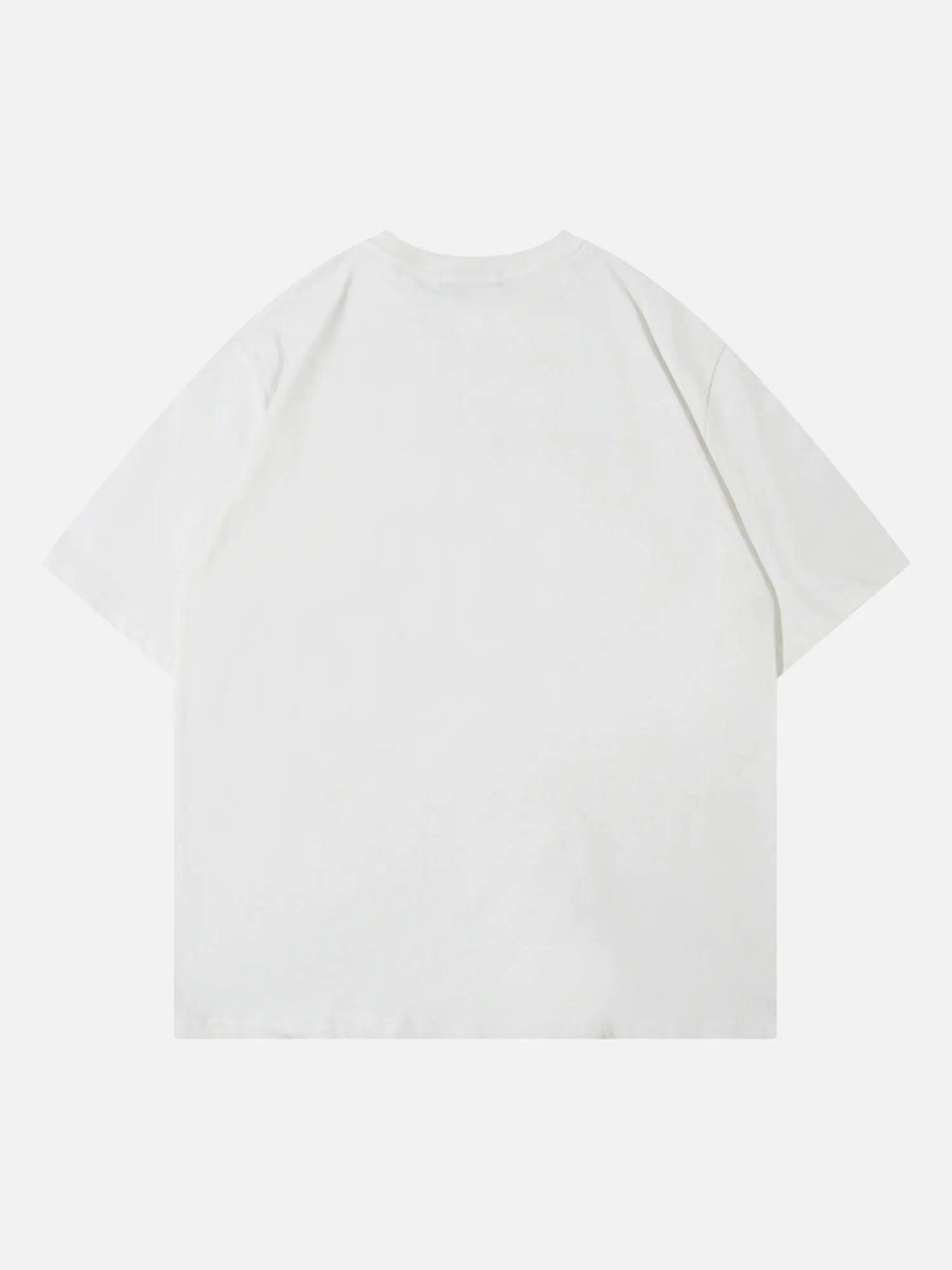 1984 High Street Motorcycle Print Asymmetric T-shirt SP240320VYEY