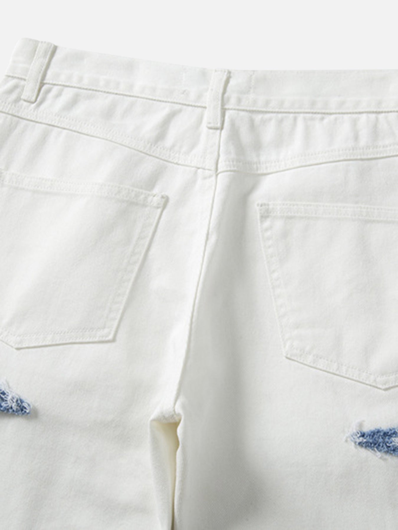 1984 Color-blocking Ripped Straight-leg Jeans SP230410SVI5