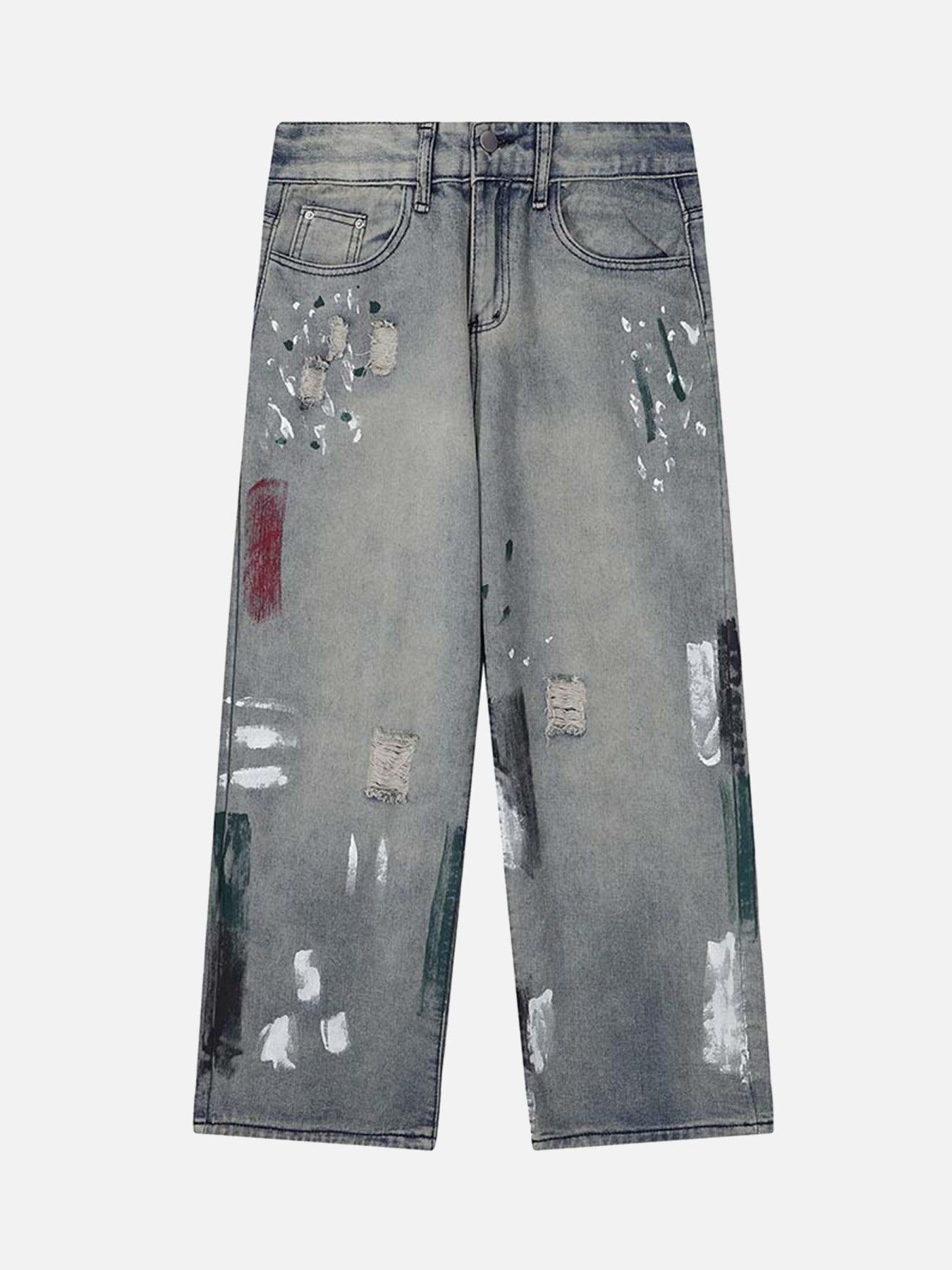 1984 Vintage Ink Splash Washed And Distressed Jeans SP2309181D2P