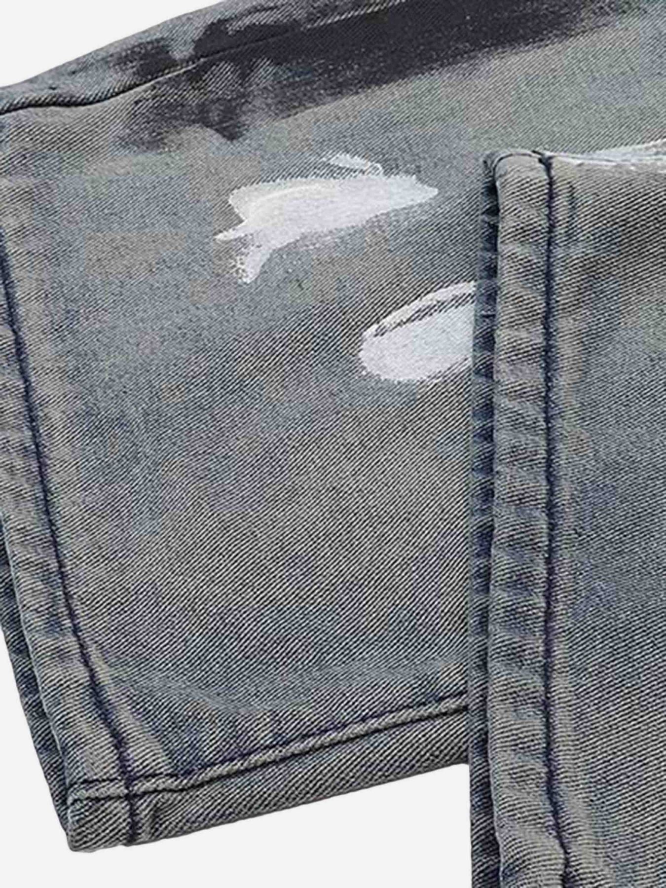 1984 Vintage Ink Splash Washed And Distressed Jeans SP2309181D2P