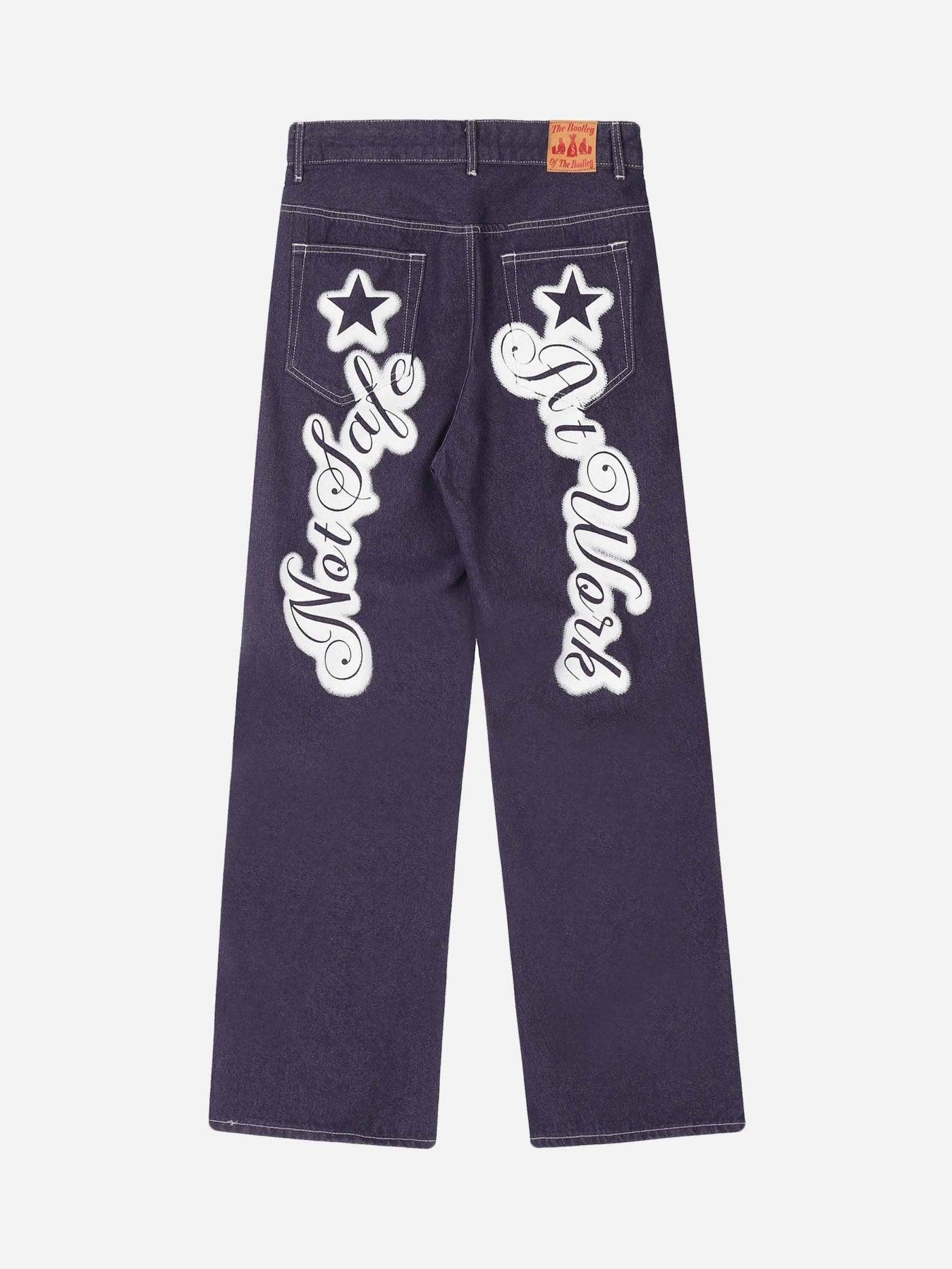 1984 Americana Star Letter Print Jeans - 1984brand