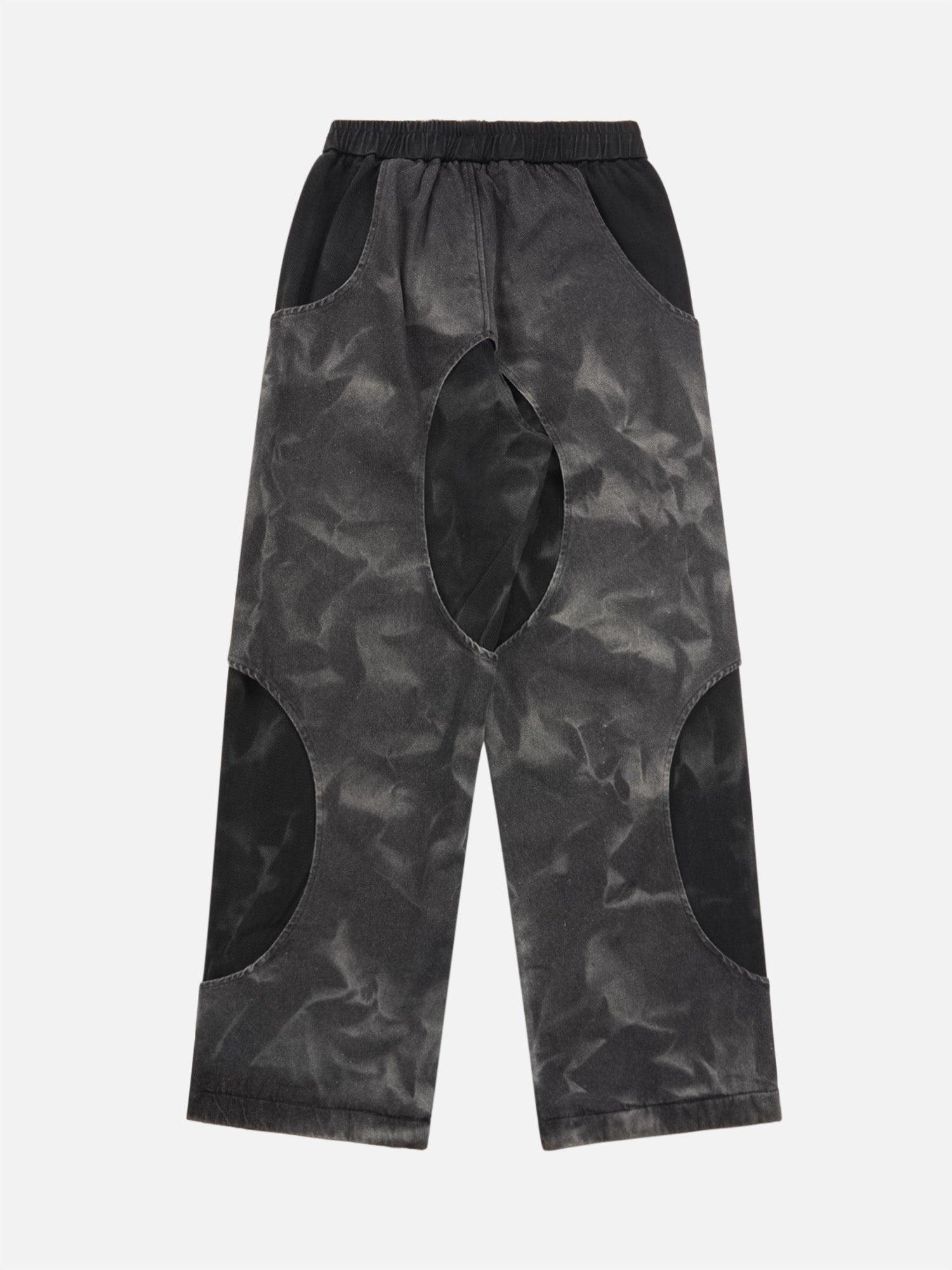1984 Distressed Tie-dye Cutout Hip-hop Sweatpants - 1984brand