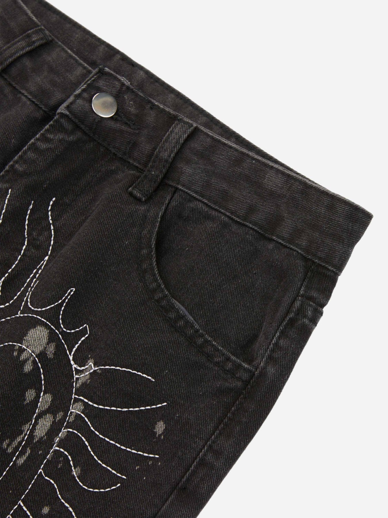 1984 Topstitched White Straight-leg Jeans SP231118RKEM