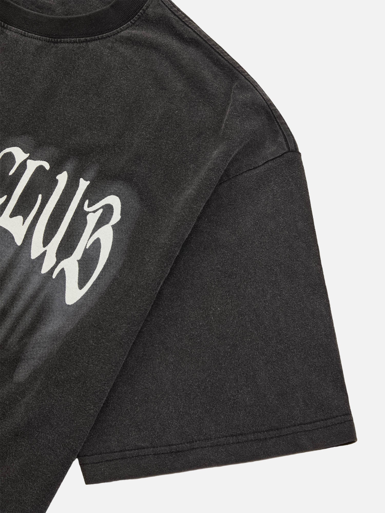 1984 Street Distressed Washed Letter Print T-shirt SP240301ON4F