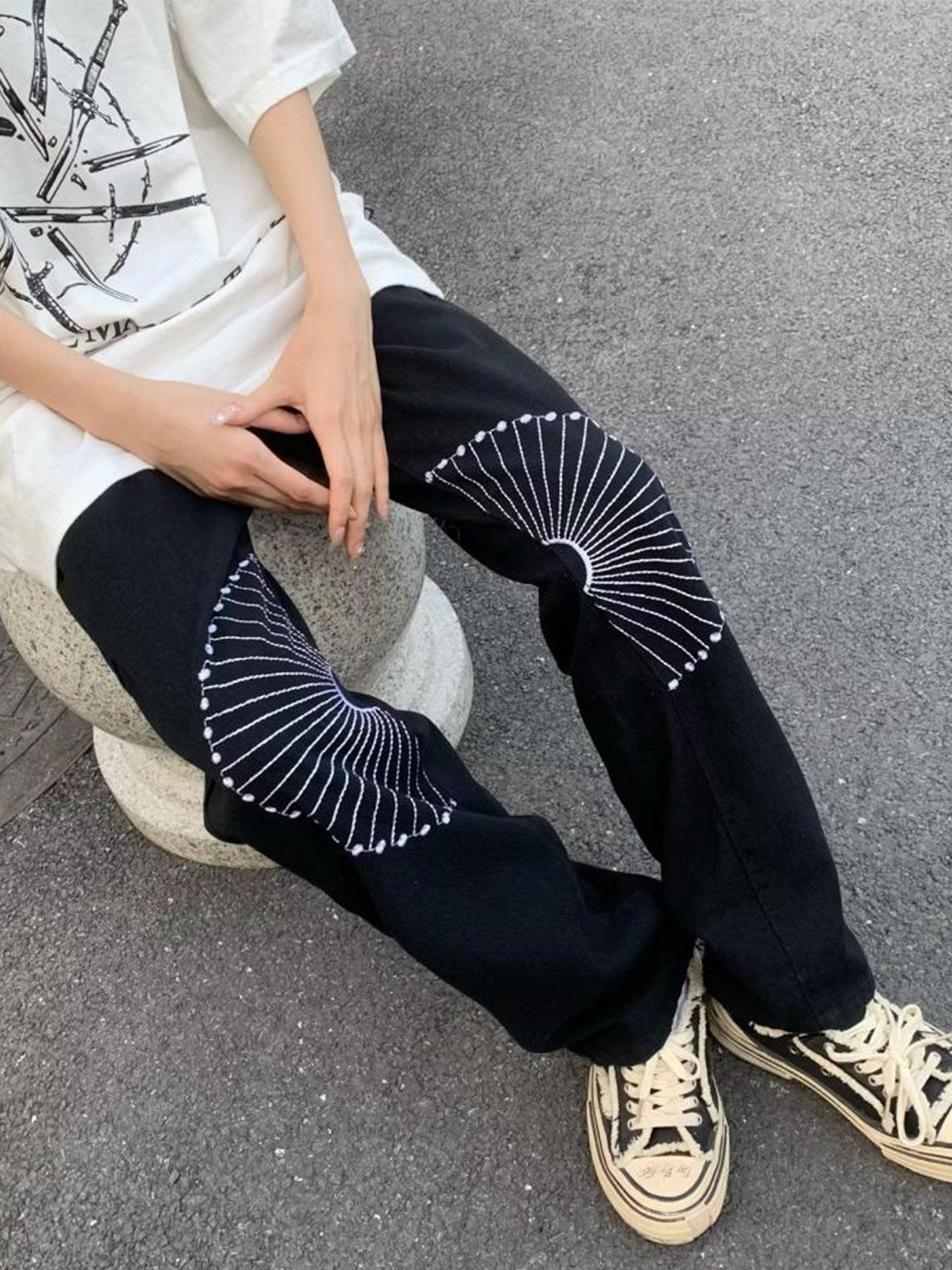 1984 American High Street Embroidered Design Jeans - 1984brand