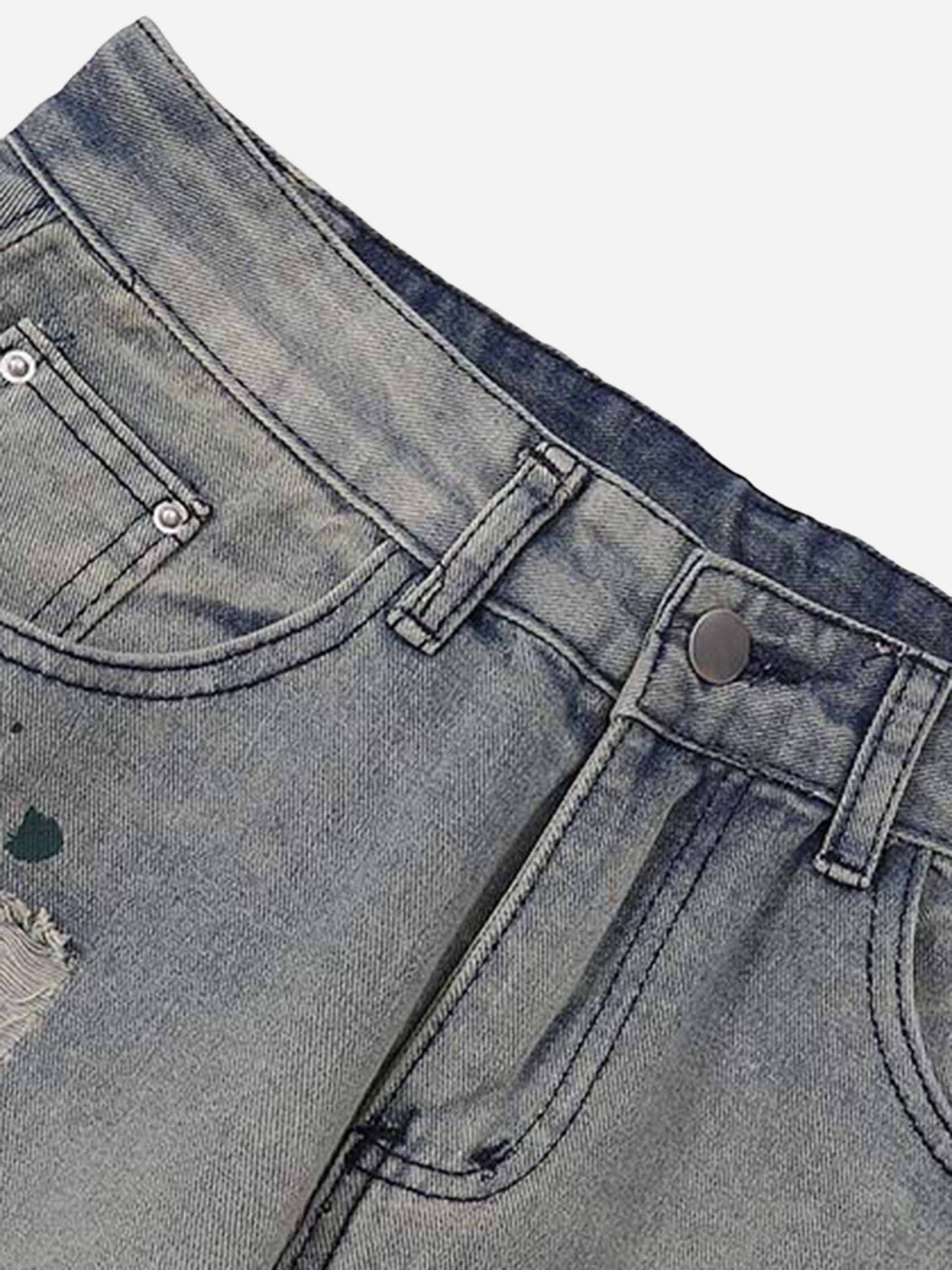 1984 Vintage Ink Splash Washed And Distressed Jeans SP2309181D2P