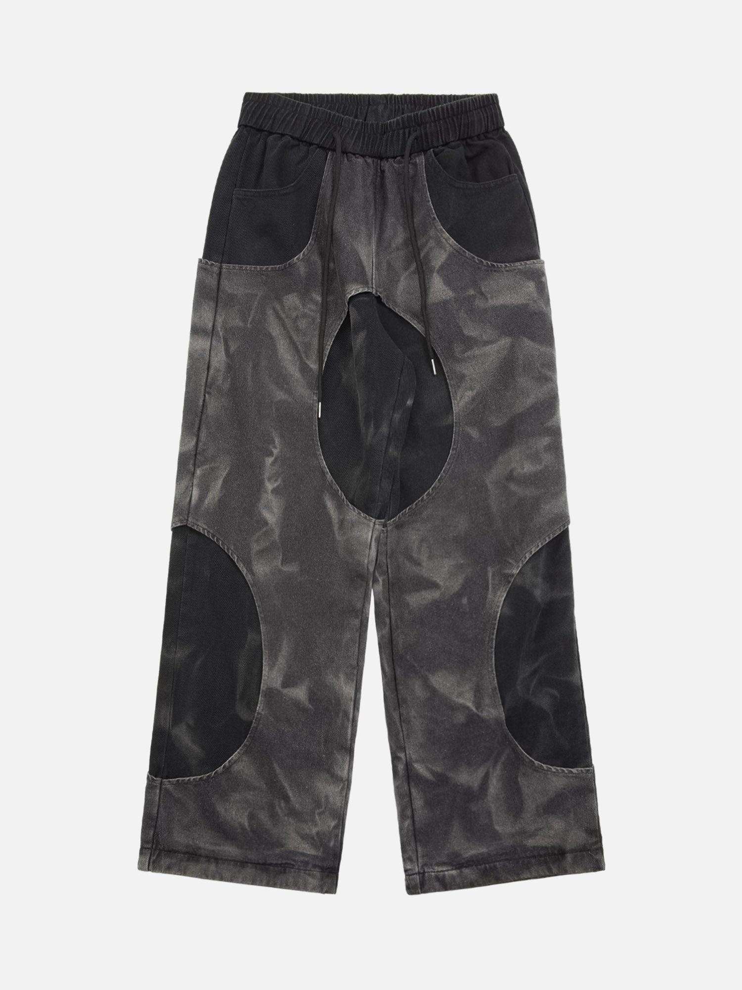 1984 Distressed Tie-dye Cutout Hip-hop Sweatpants - 1984brand