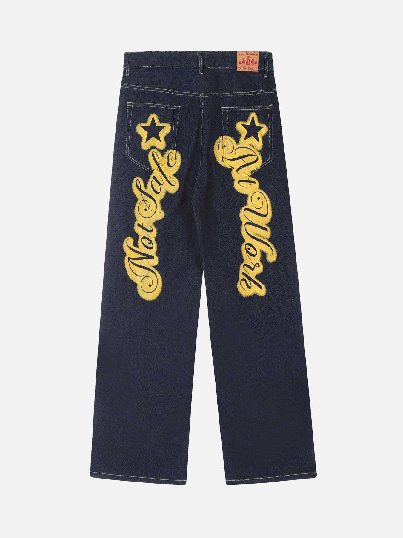 1984 Americana Star Letter Print Jeans - 1984brand