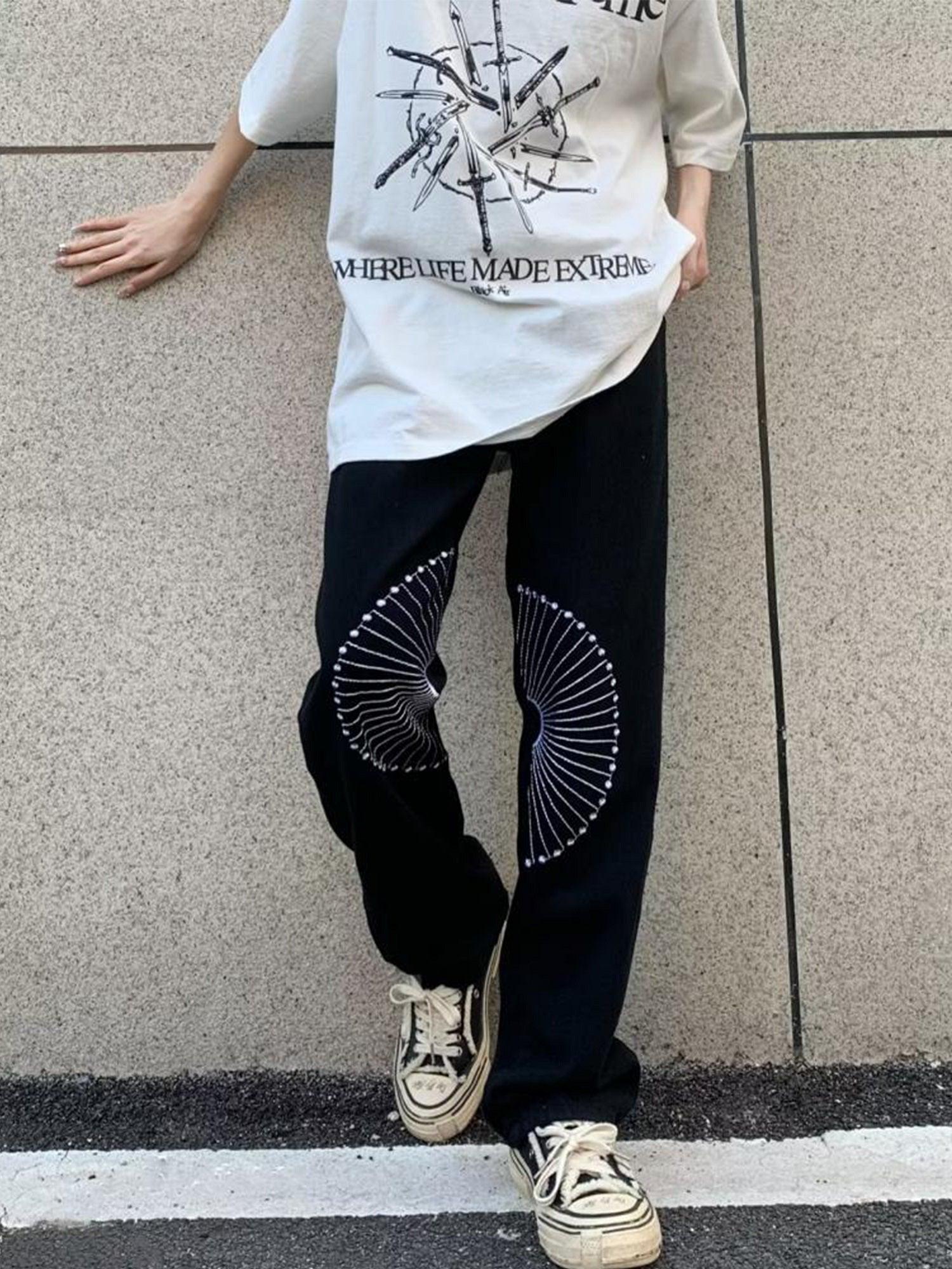 1984 American High Street Embroidered Design Jeans - 1984brand