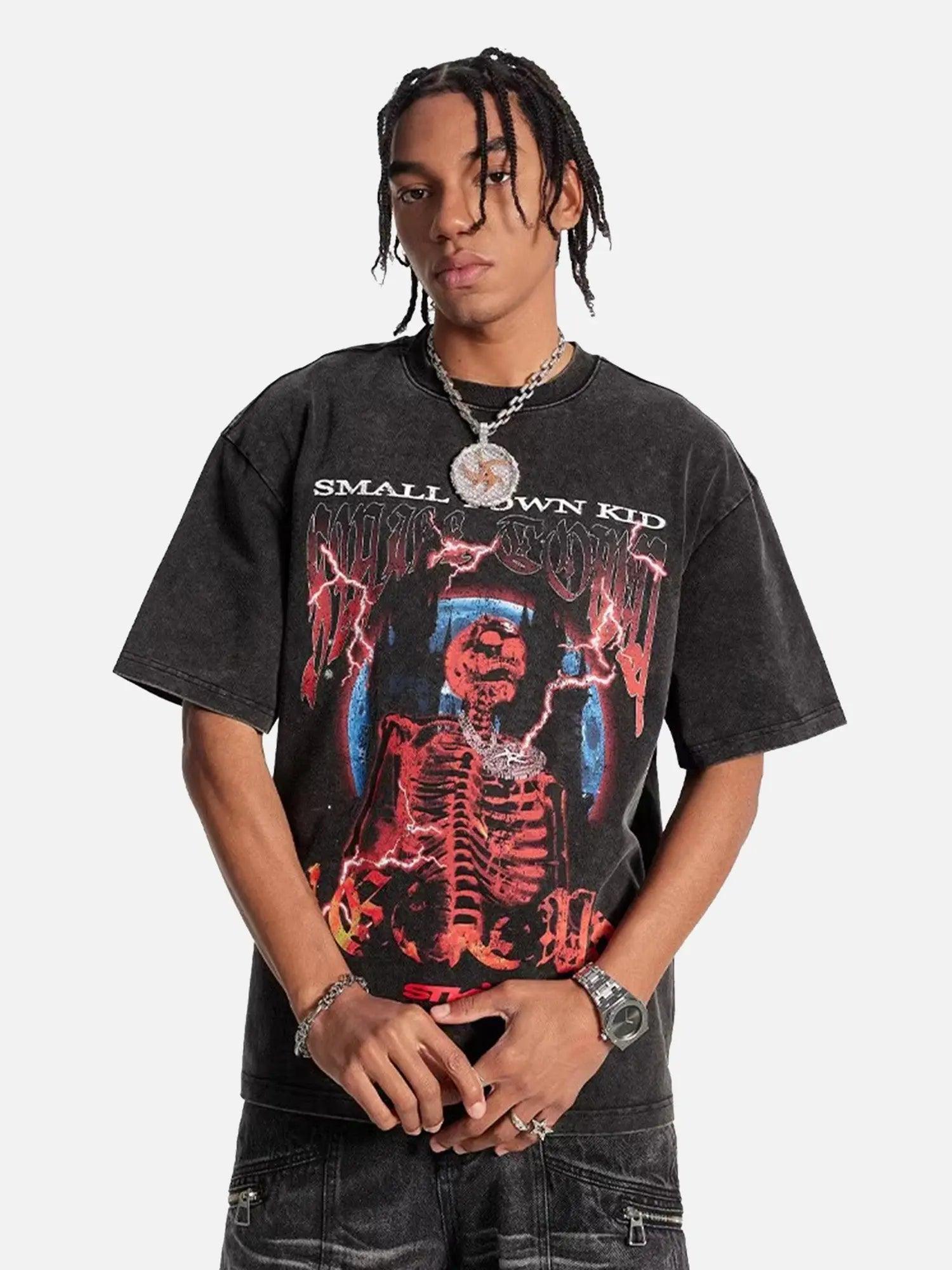 American Street Hip Hop Skull T-Shirt SP240412CLLB