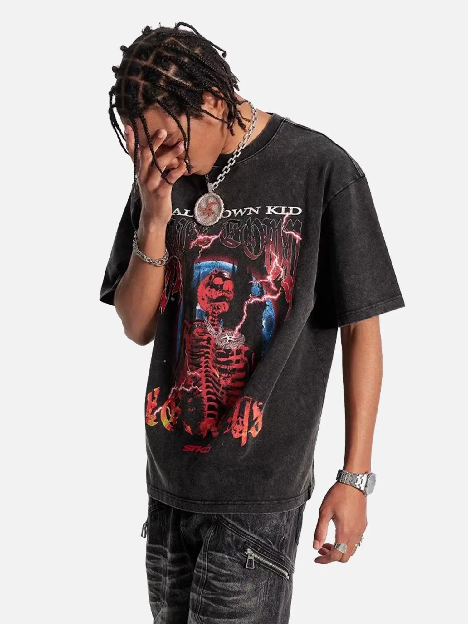 American Street Hip Hop Skull T-Shirt SP240412CLLB