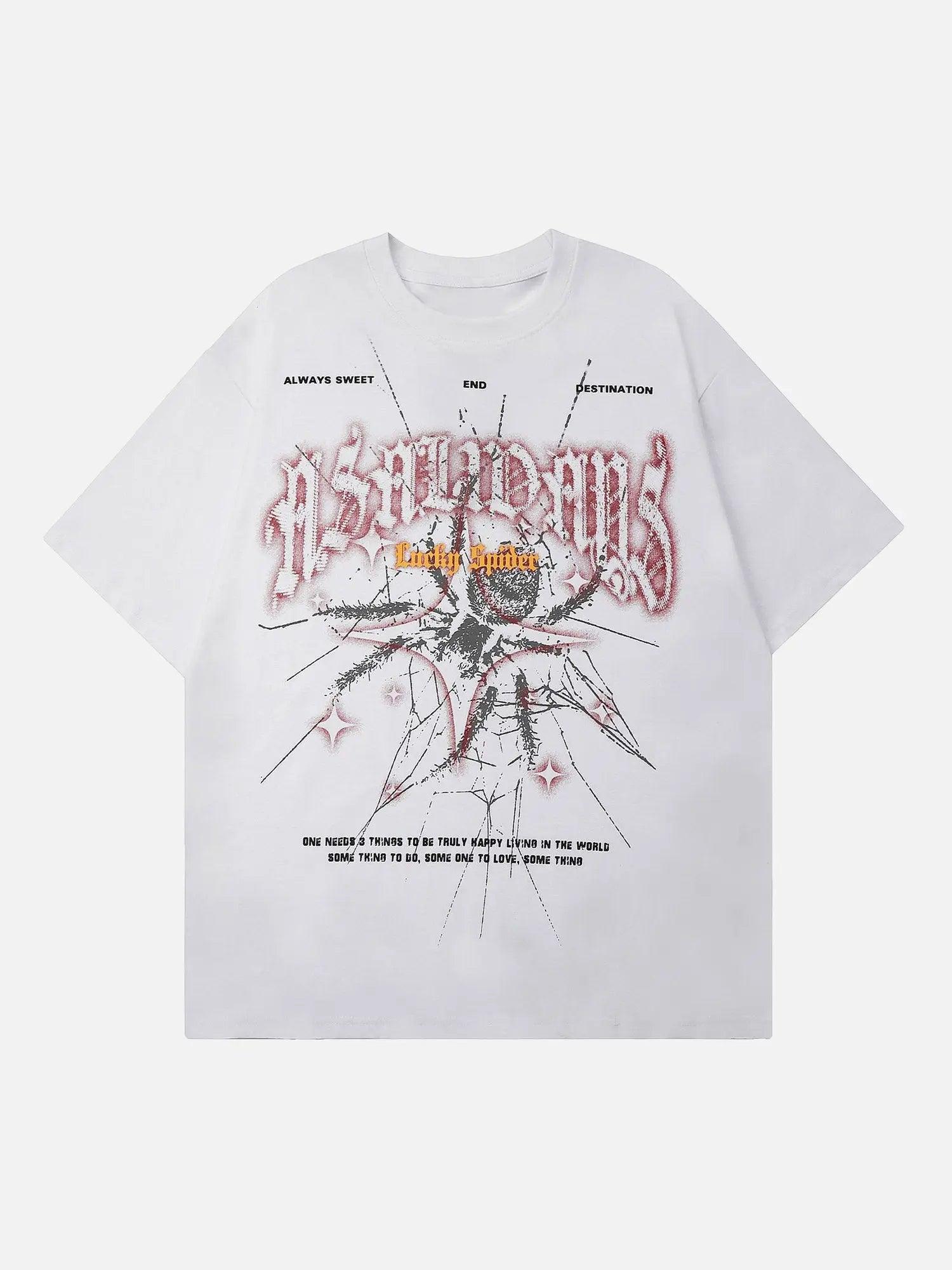 American Trendy Dark Spider Design Short-sleeved T-shirt SP2404179DL3