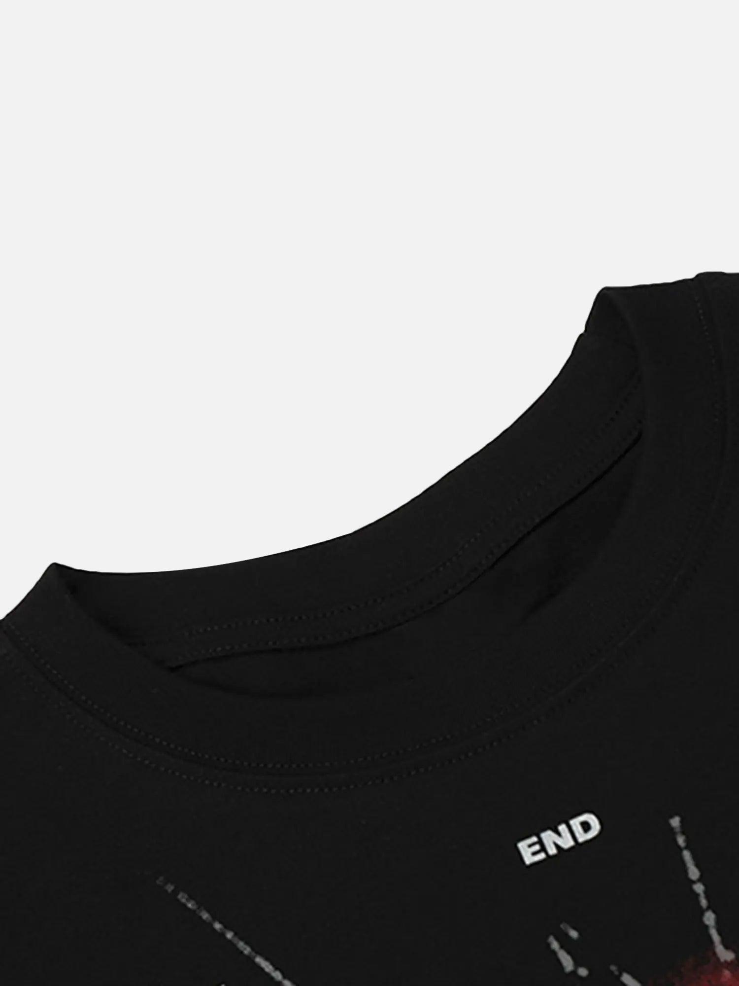 American Trendy Dark Spider Design Short-sleeved T-shirt SP2404179DL3