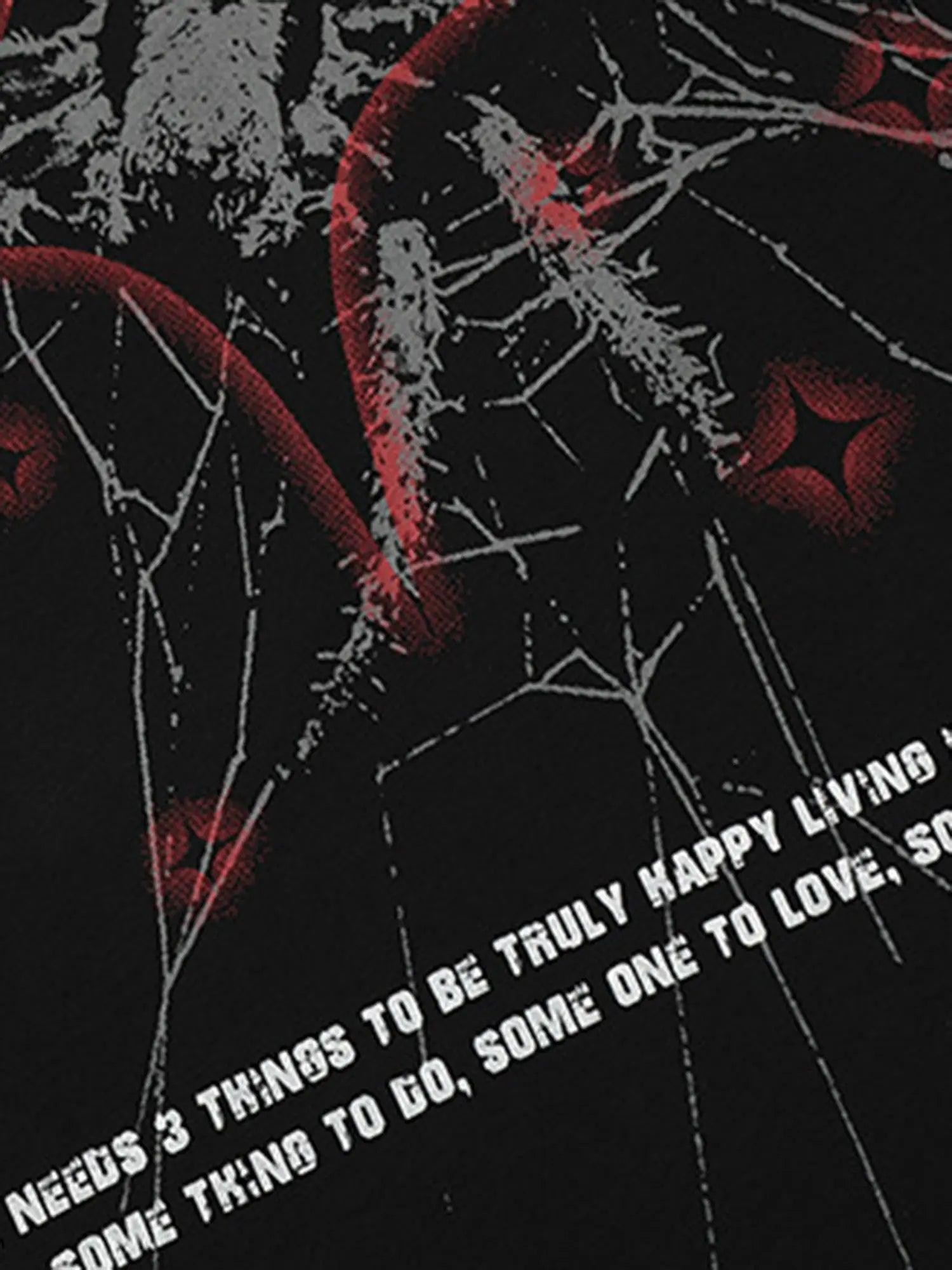 American Trendy Dark Spider Design Short-sleeved T-shirt SP2404179DL3