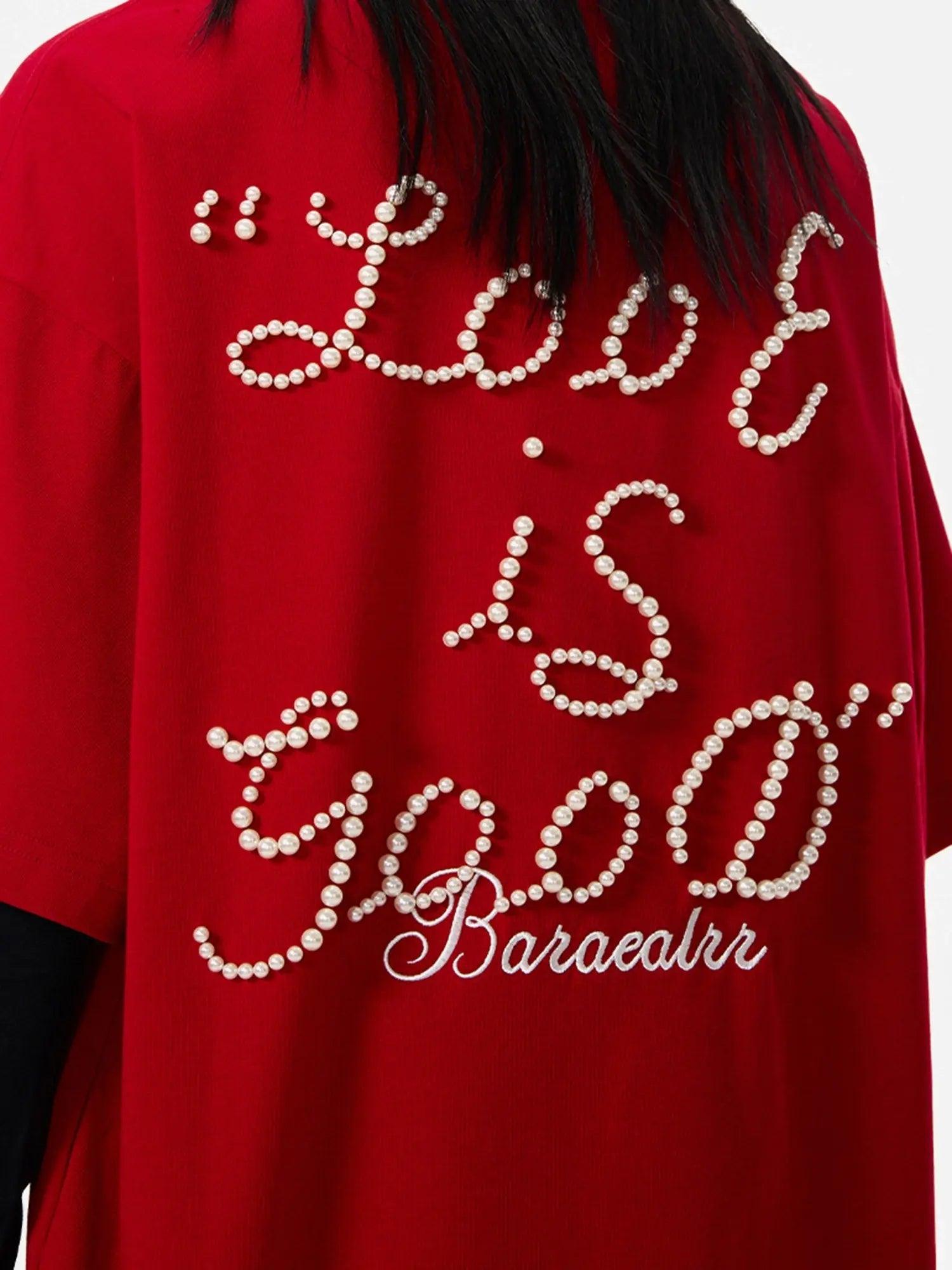 American Trendy Silicone Printed Pearl T-shirt SP240412D3UH