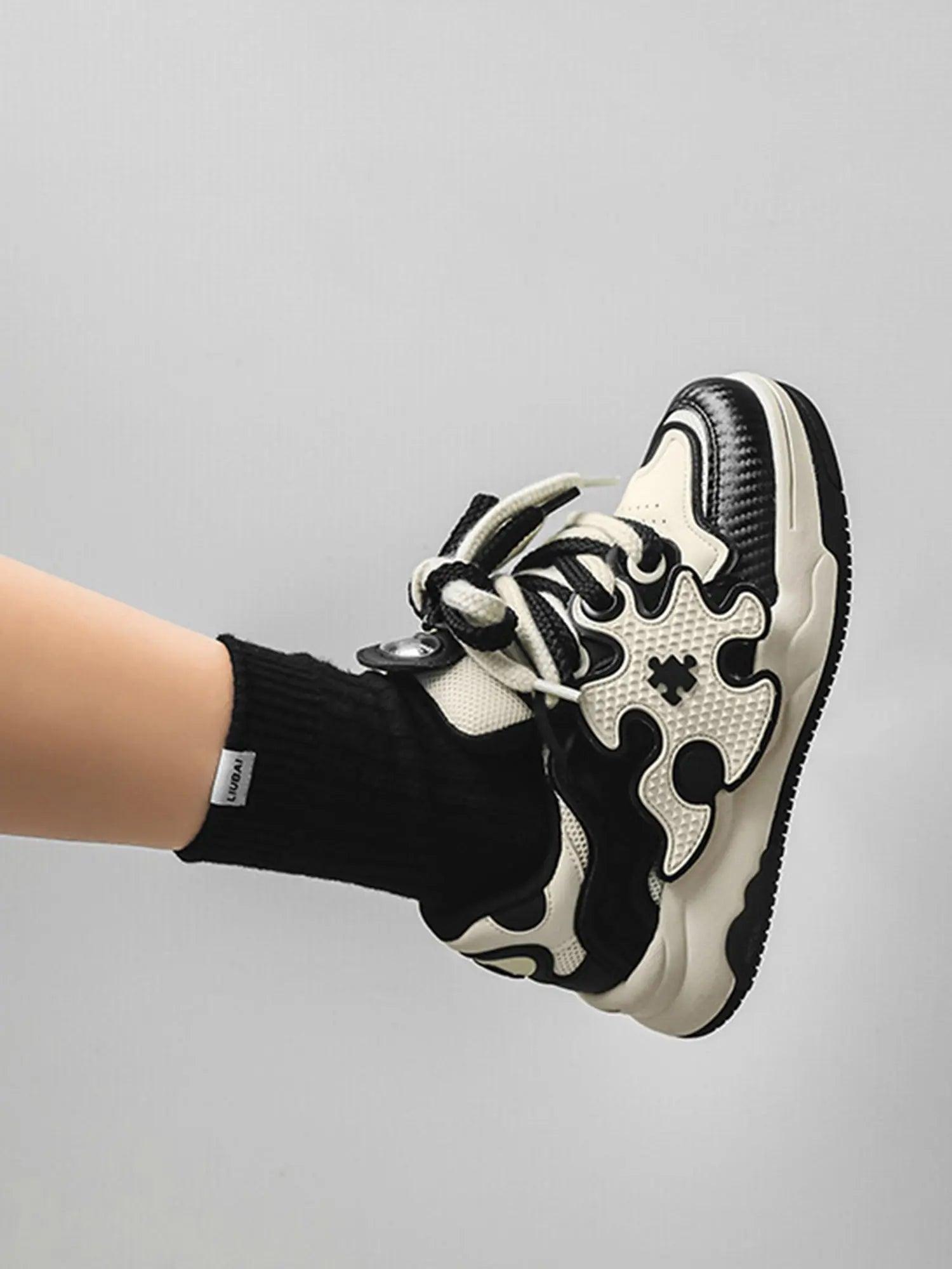 Couple Detachable Puzzle Retro Sports Sneakers SP2403304AP9