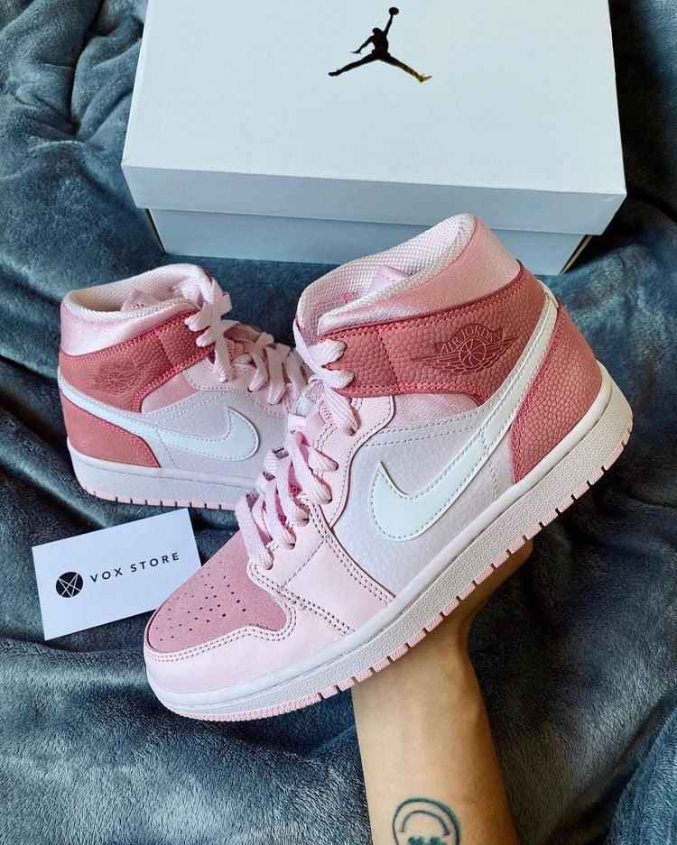 Custom Air Jordan 1 Mid Digital Pink High Q