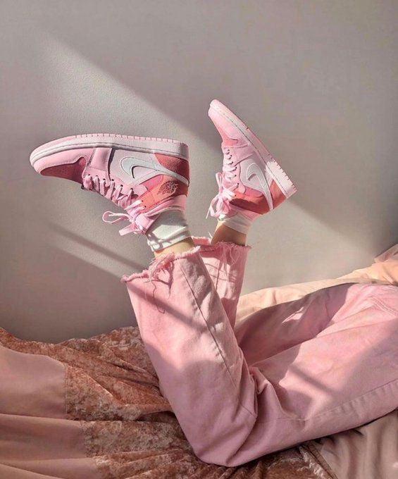 Custom Air Jordan 1 Mid Digital Pink High Q
