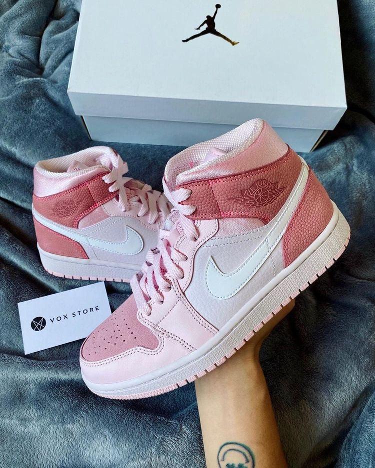 Custom Air Jordan 1 Mid Digital Pink High Q