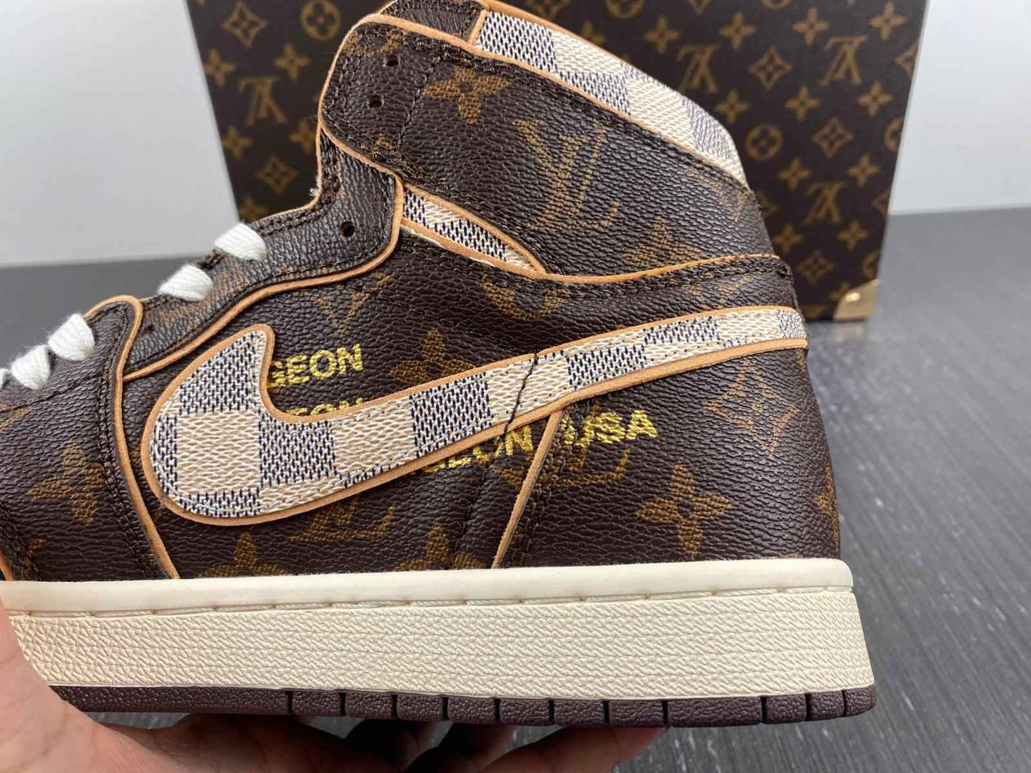 Custom Air Jordan 1 x LV x OFF-W Monogram