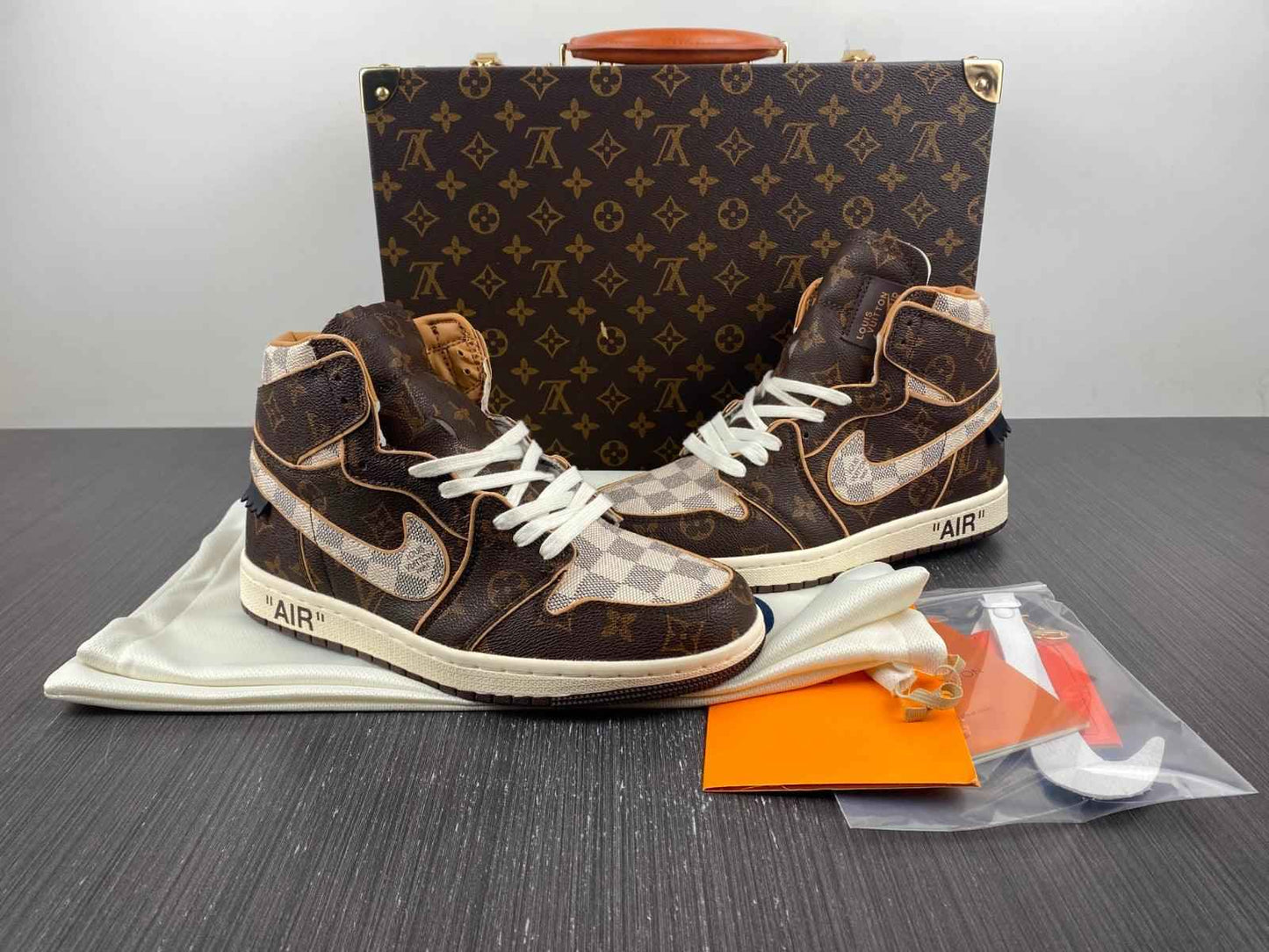 Custom Air Jordan 1 x LV x OFF-W Monogram