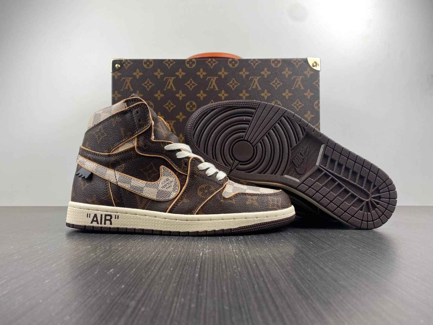 Custom Air Jordan 1 x LV x OFF-W Monogram