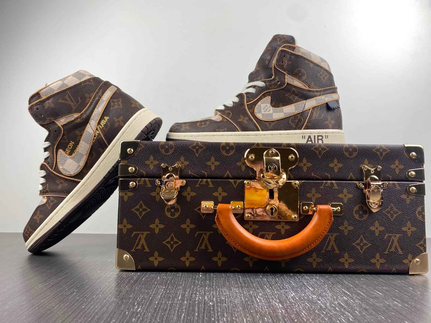 Custom Air Jordan 1 x LV x OFF-W Monogram