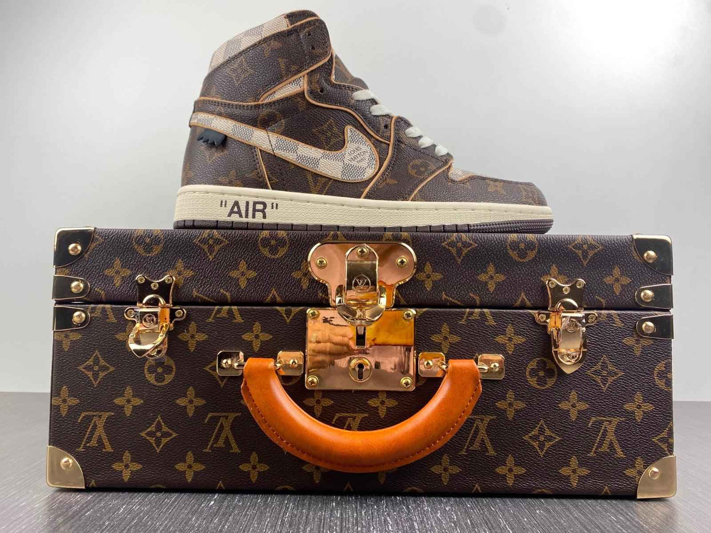 Custom Air Jordan 1 x LV x OFF-W Monogram