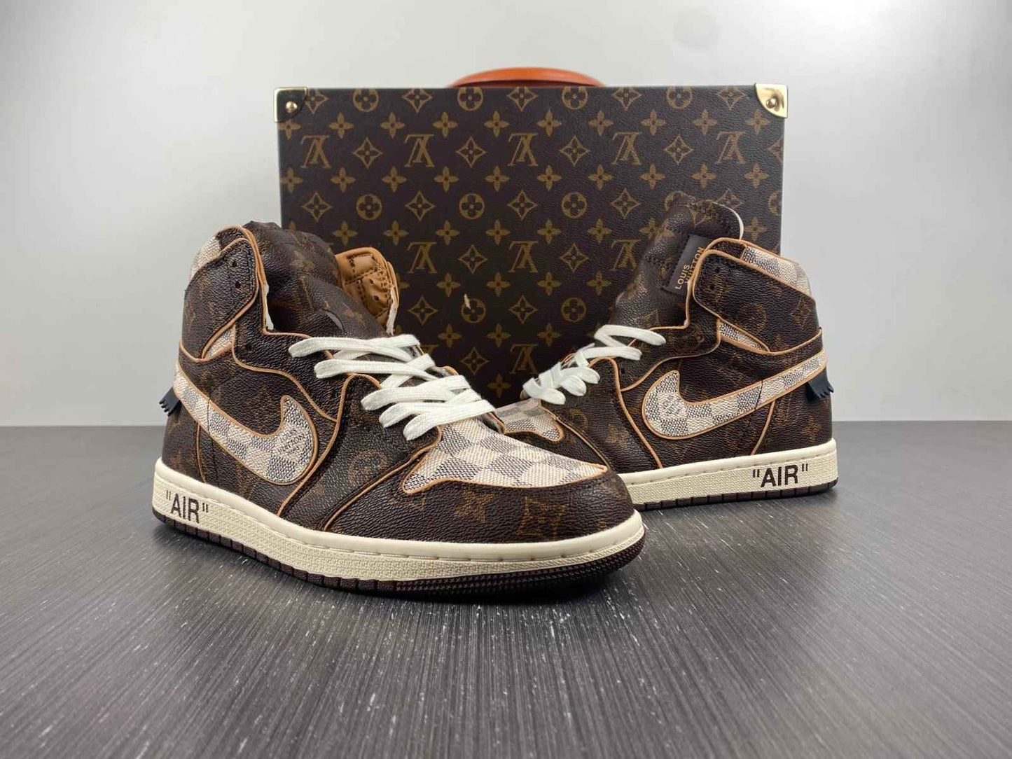 Custom Air Jordan 1 x LV x OFF-W Monogram