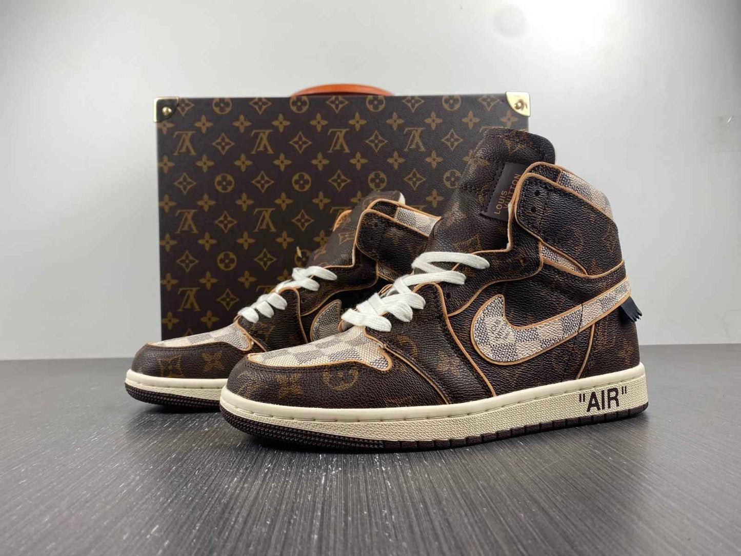 Custom Air Jordan 1 x LV x OFF-W Monogram