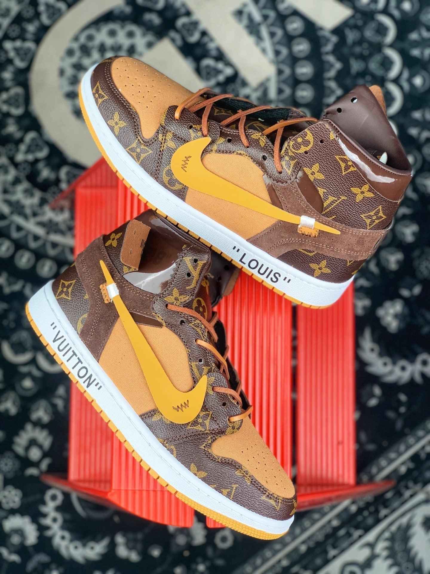 Custom Air Jordan 1 x LV x OFF WHITE Virgil Abloh