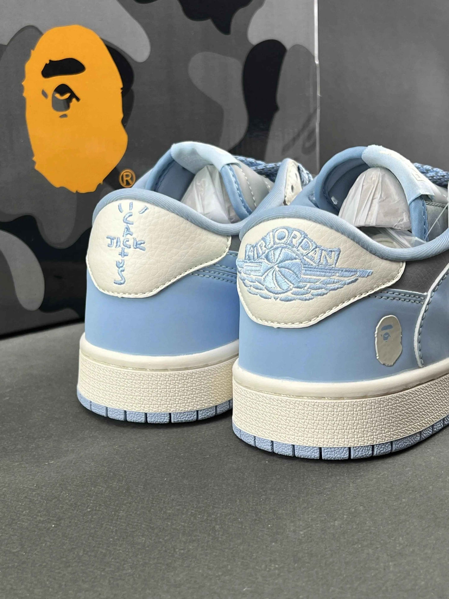 Custom Air Jordan 1 x Travis Scott x BAPE BB6588-104