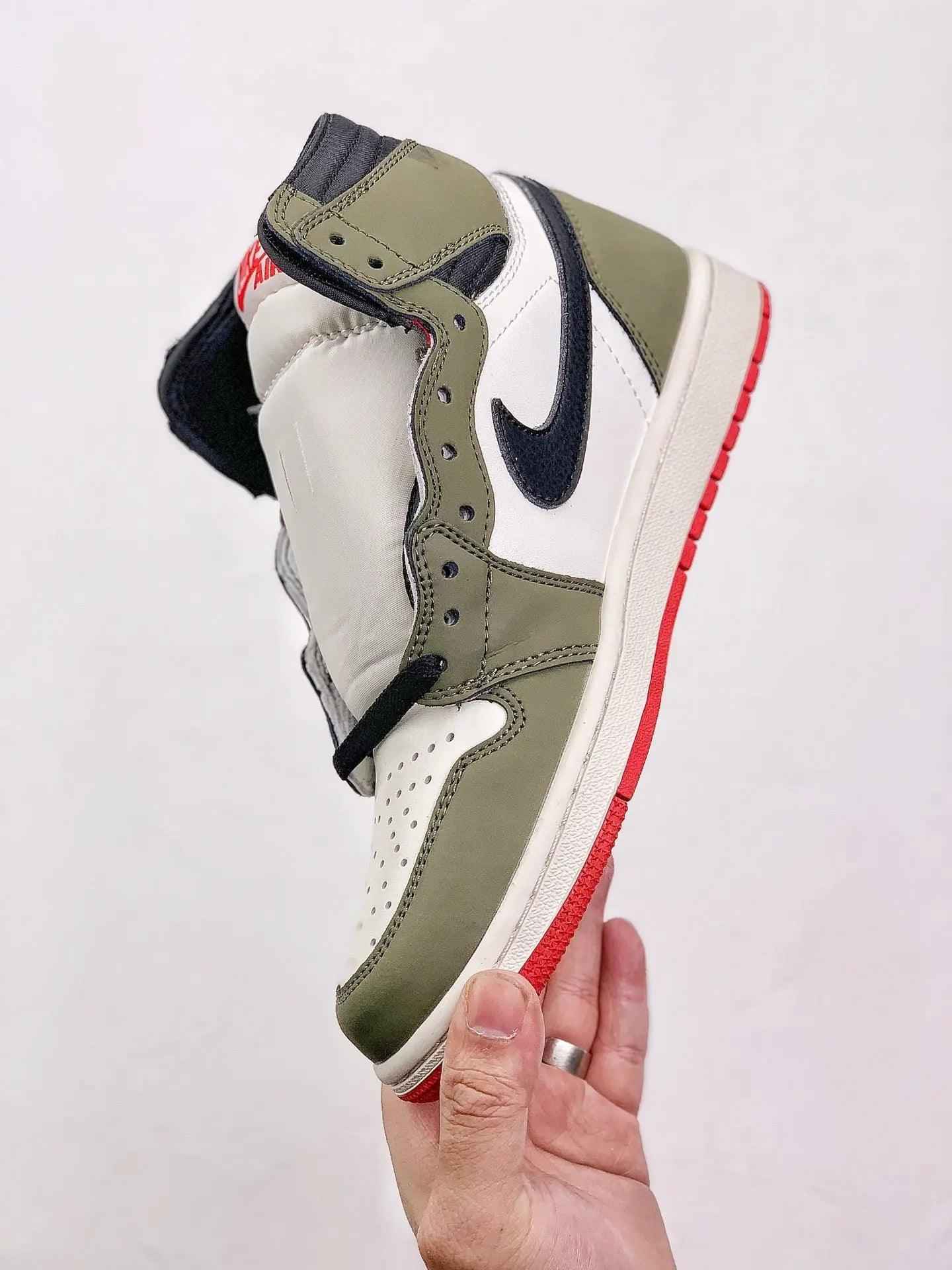 Custom GREEN T-Scott x Fragment x Air Jordan 1 High Q ( Customs And Box ), Jordan 1 Sneakers Active CACTUS JACK