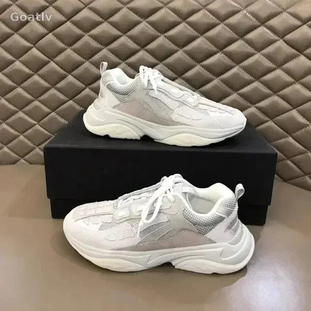 High Quality Cowhide Stitched Bone Shape Unisex Sneakers - 1984