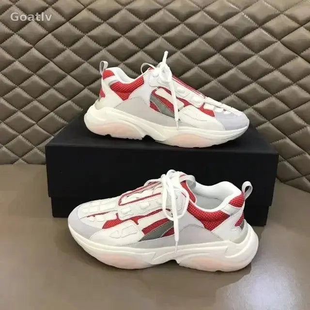High Quality Cowhide Stitched Bone Shape Unisex Sneakers - 1984