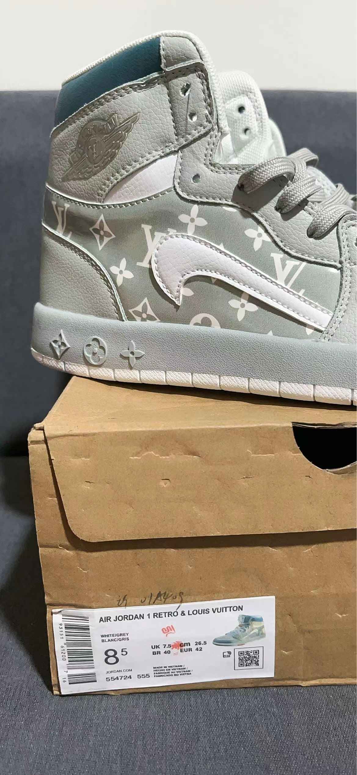 Custom Air Jordan 1 x LV Monogram