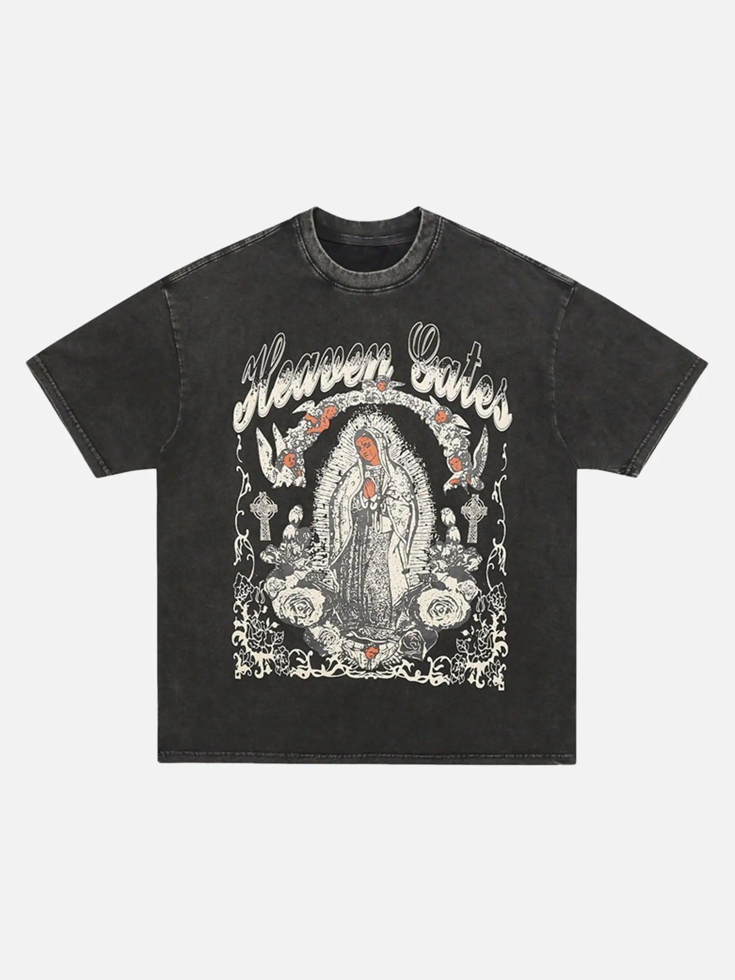 Retro Street Our Lady Of The Cross T-shirt SP240321NGMH