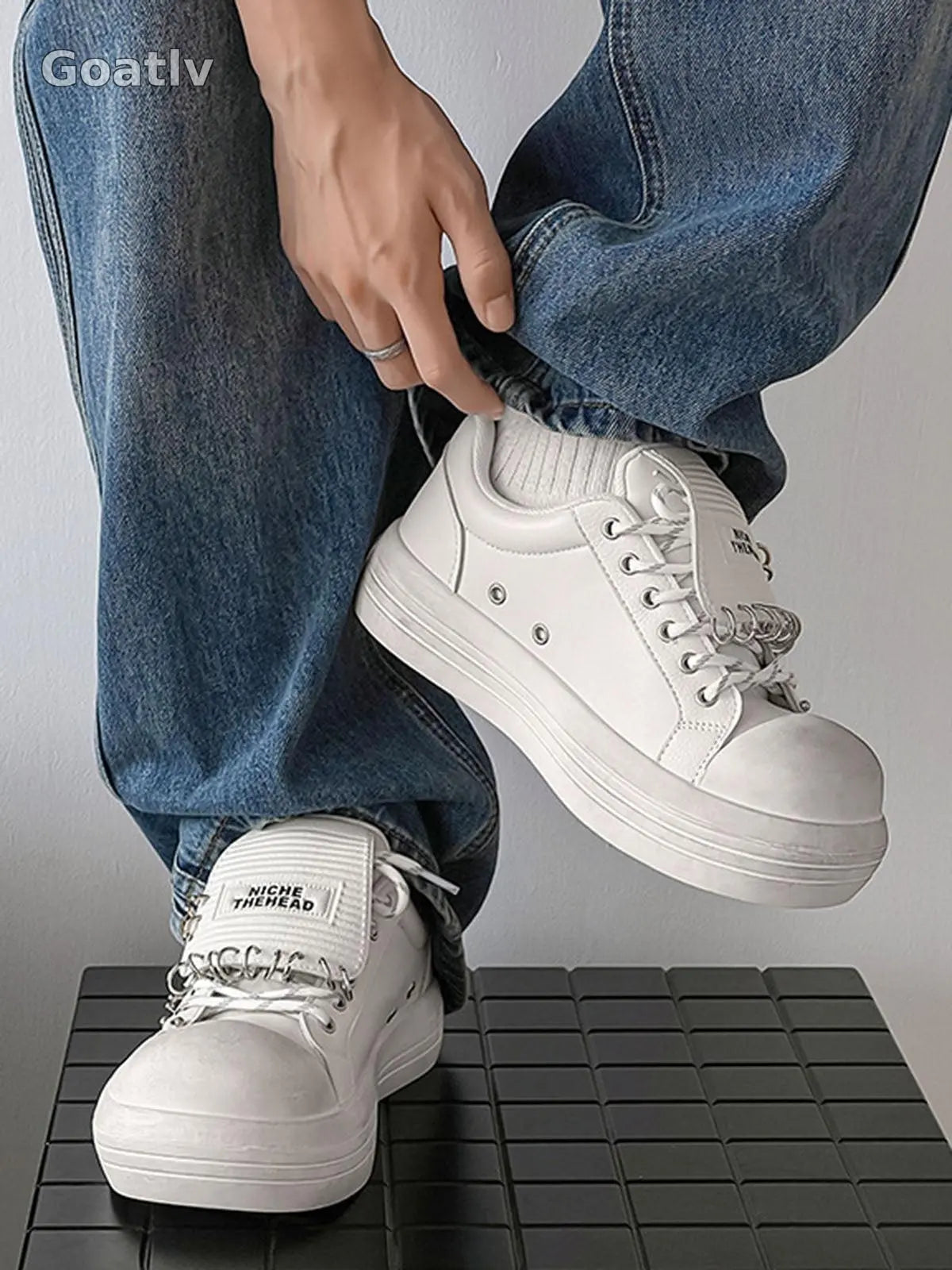 Sneakerhub Punk Metal Ring Platform Sneakers - 1984