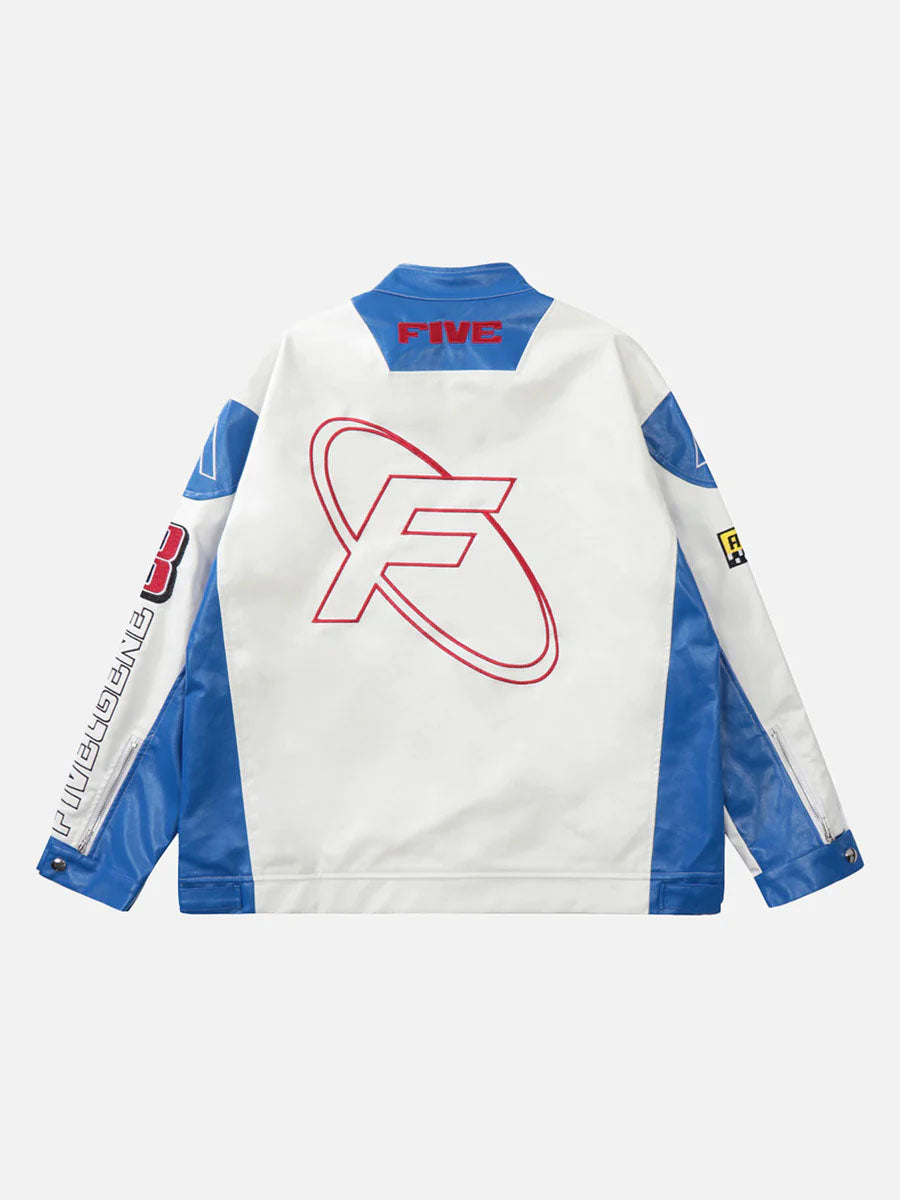 1984 Motorcycle PU Leather Stitching Racing Jacket -1370 SP220807RT1U