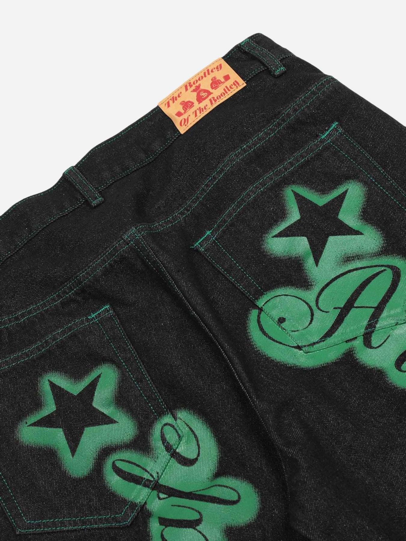 1984 Americana Star Letter Print Jeans - 1984brand