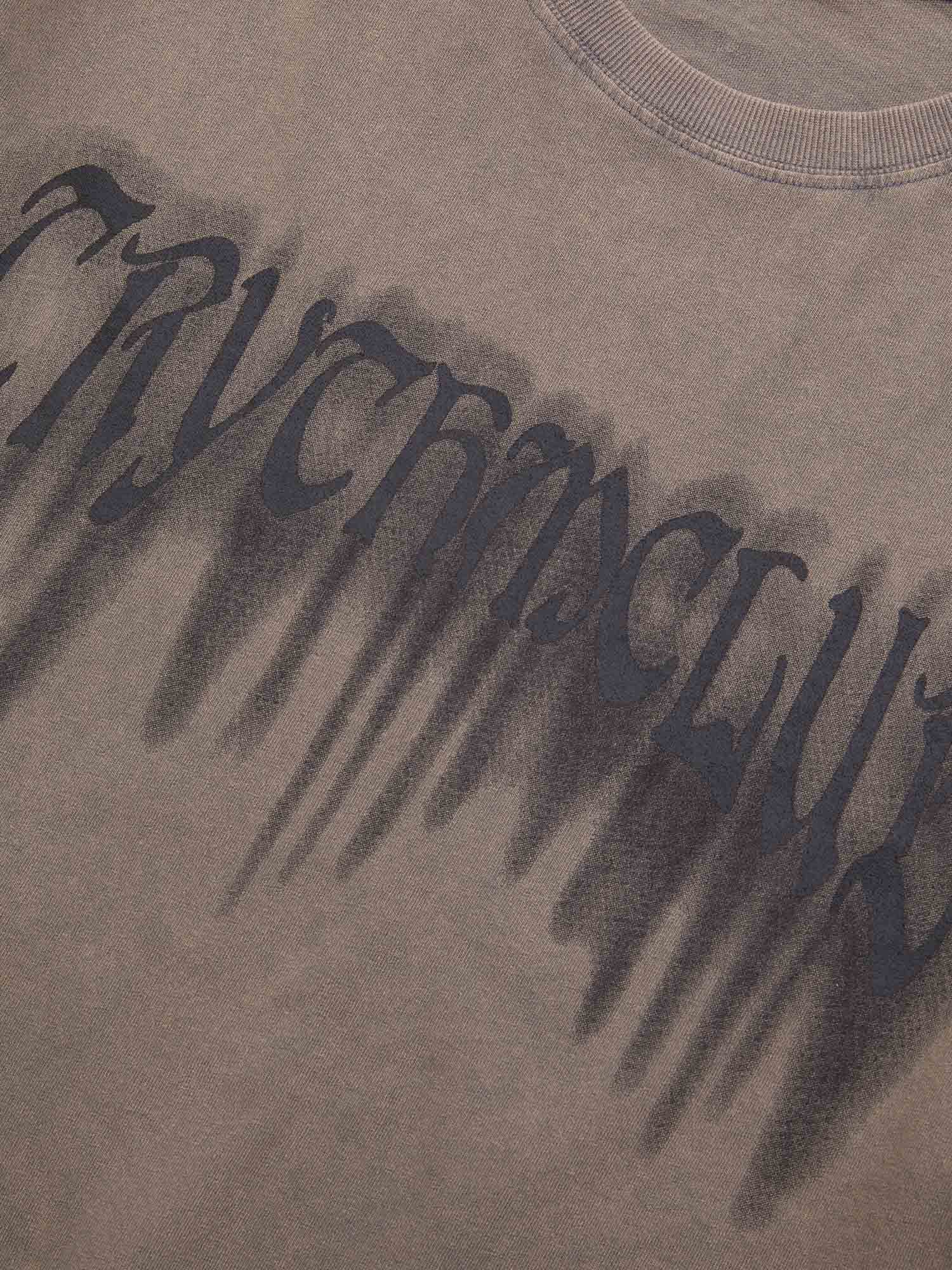 1984 Street Distressed Washed Letter Print T-shirt SP240301ON4F