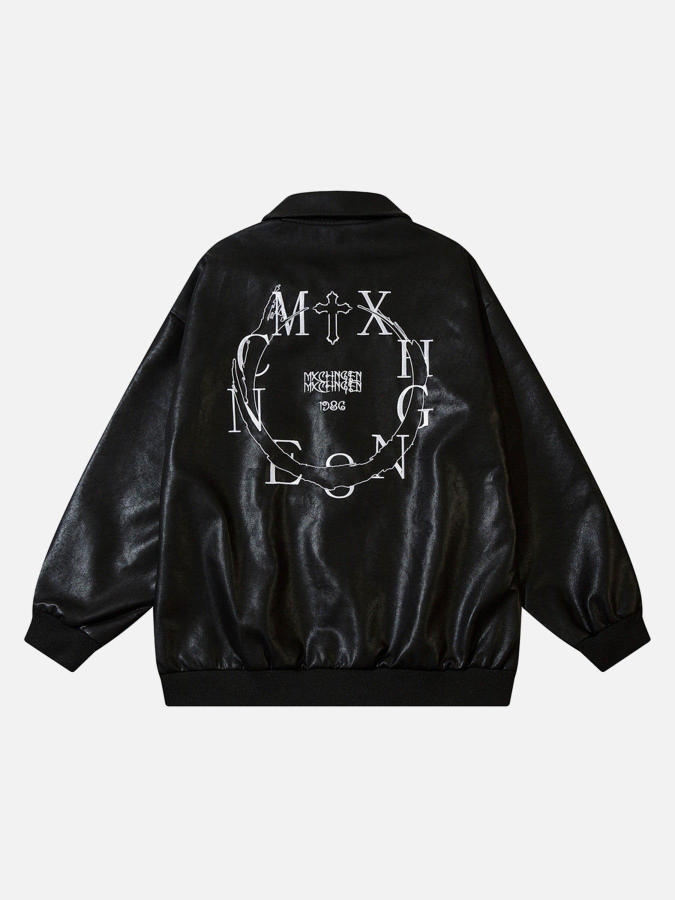 1984 Embroidered Monogrammed Leather Jacket SP230918A42D