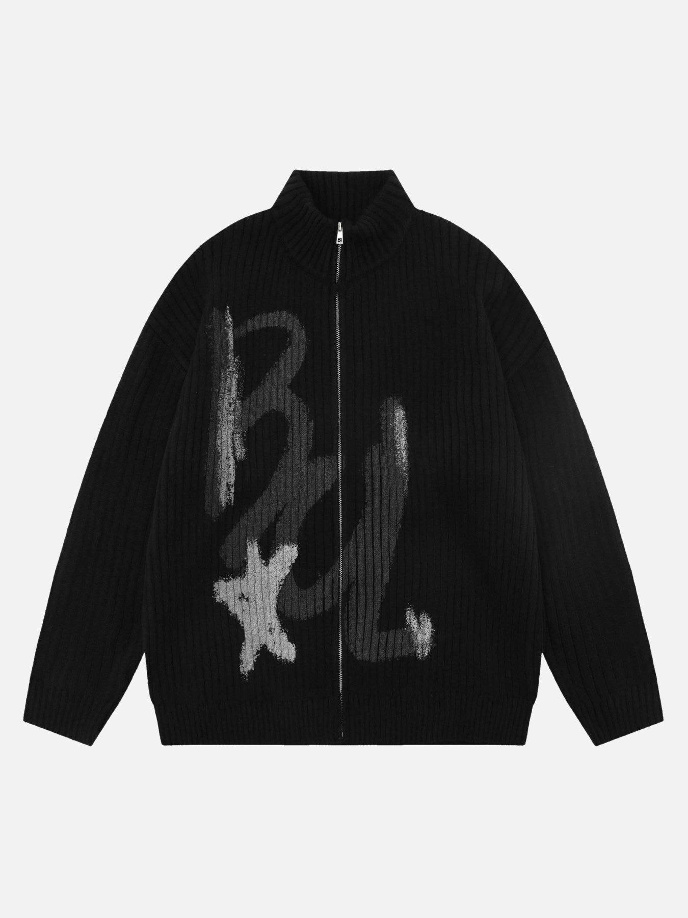 1984 Vintage Graffiti Print Cardigan Sweater - 1988 SP23110398KM
