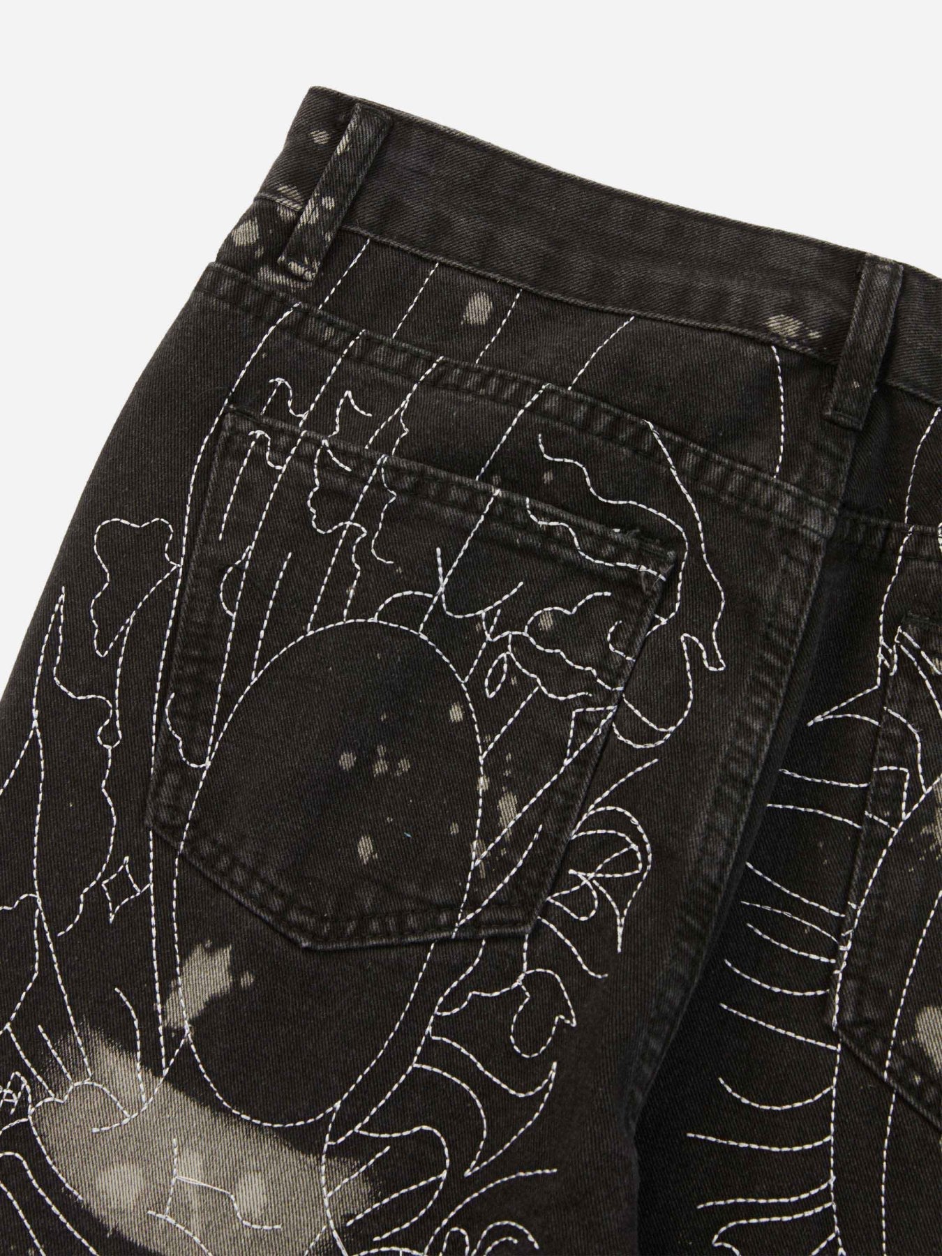 1984 Topstitched White Straight-leg Jeans SP231118RKEM